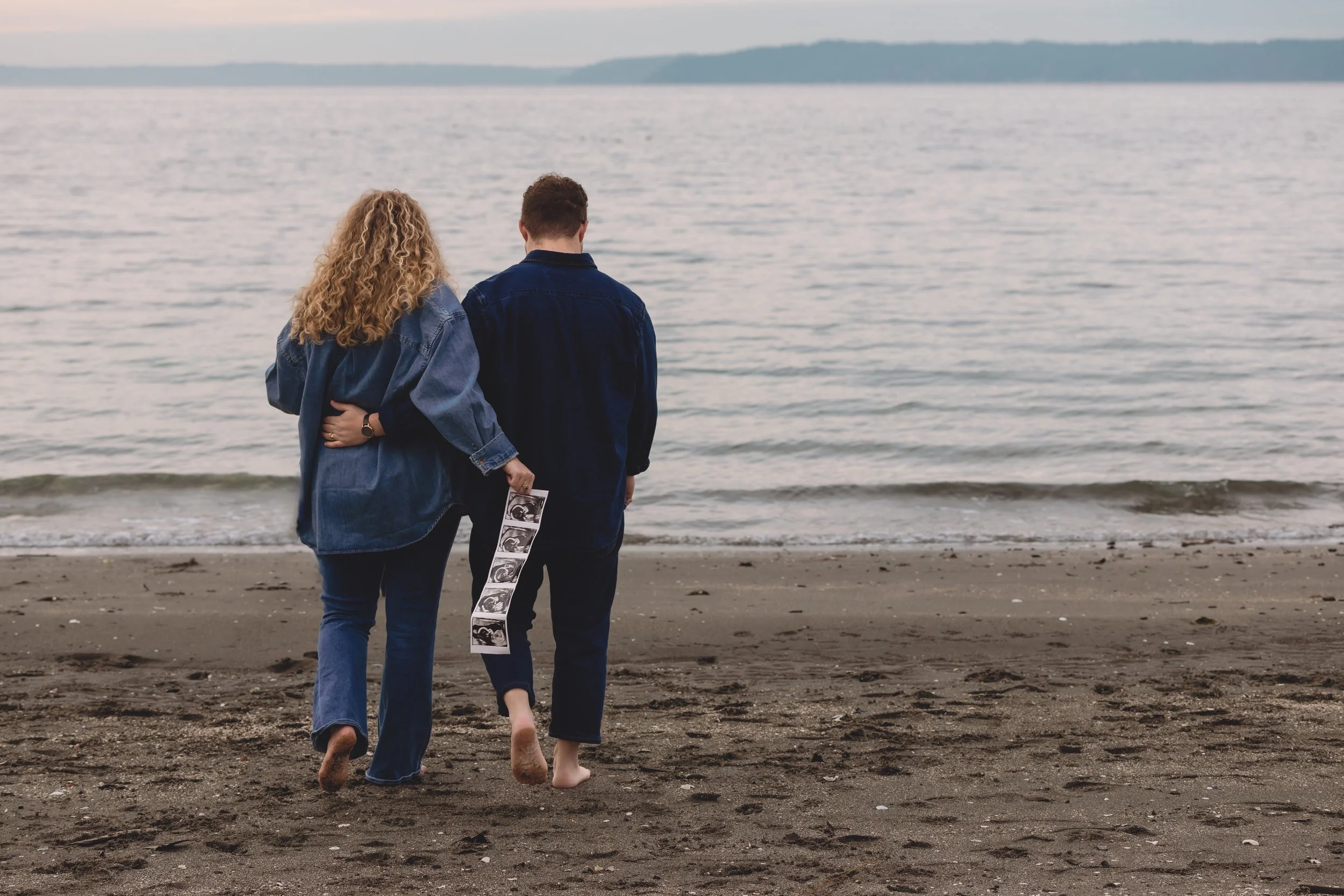 Wintery Beach Maternity Session