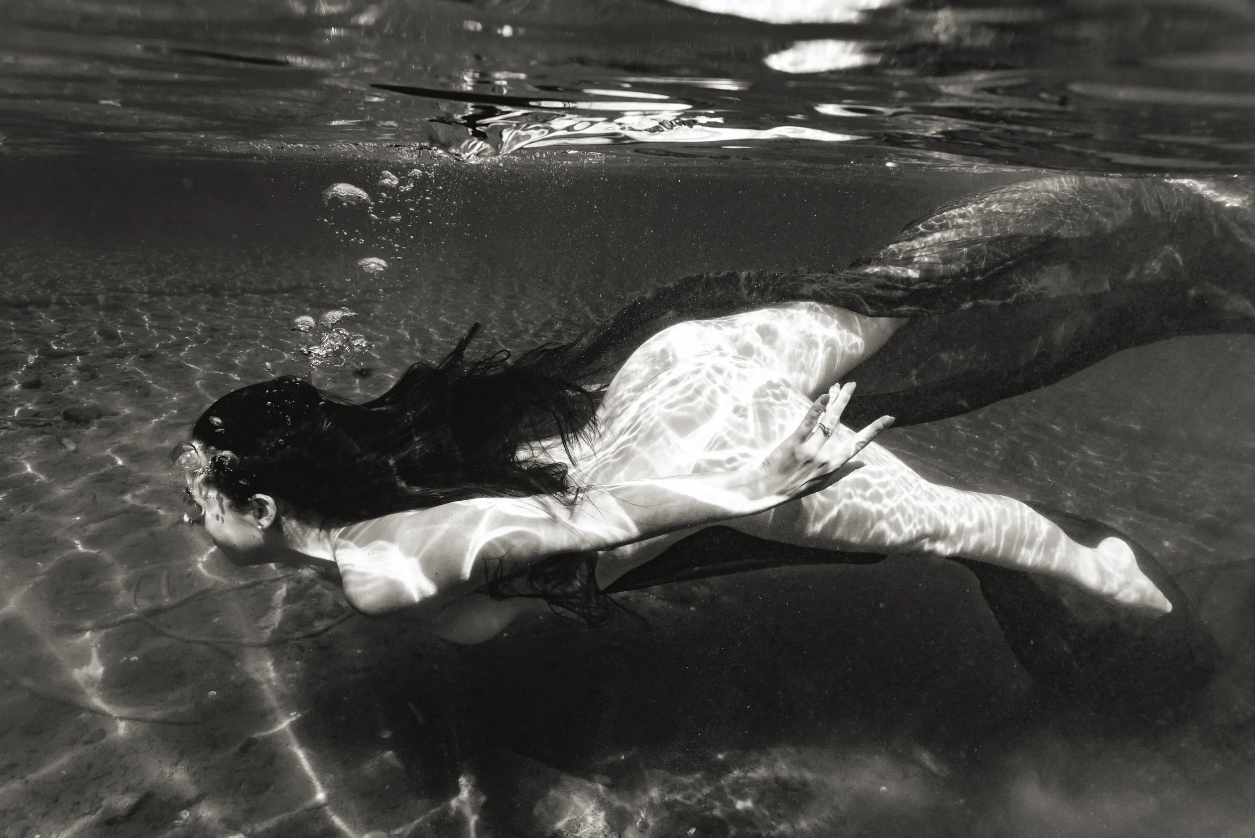 Lake Crescent underwater boudoir is my absolute favorite 

The clarity of the water and the lush mountains makes the color versions of these images look tropical. I can&rsquo;t believe we are lucky enough to experience Mother Earth in such vibrancy. 