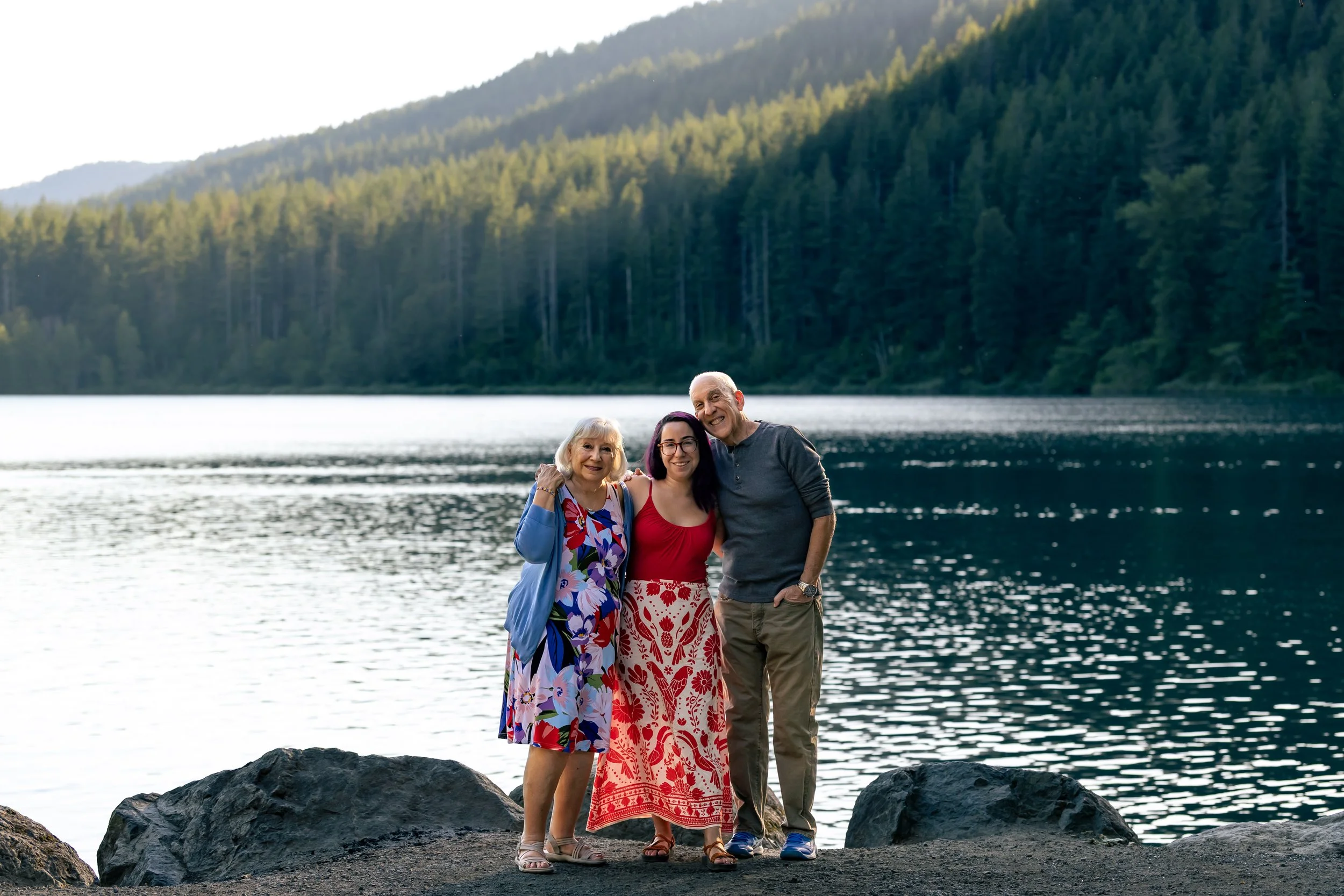 Family Portraits at Sunset Near Seattle