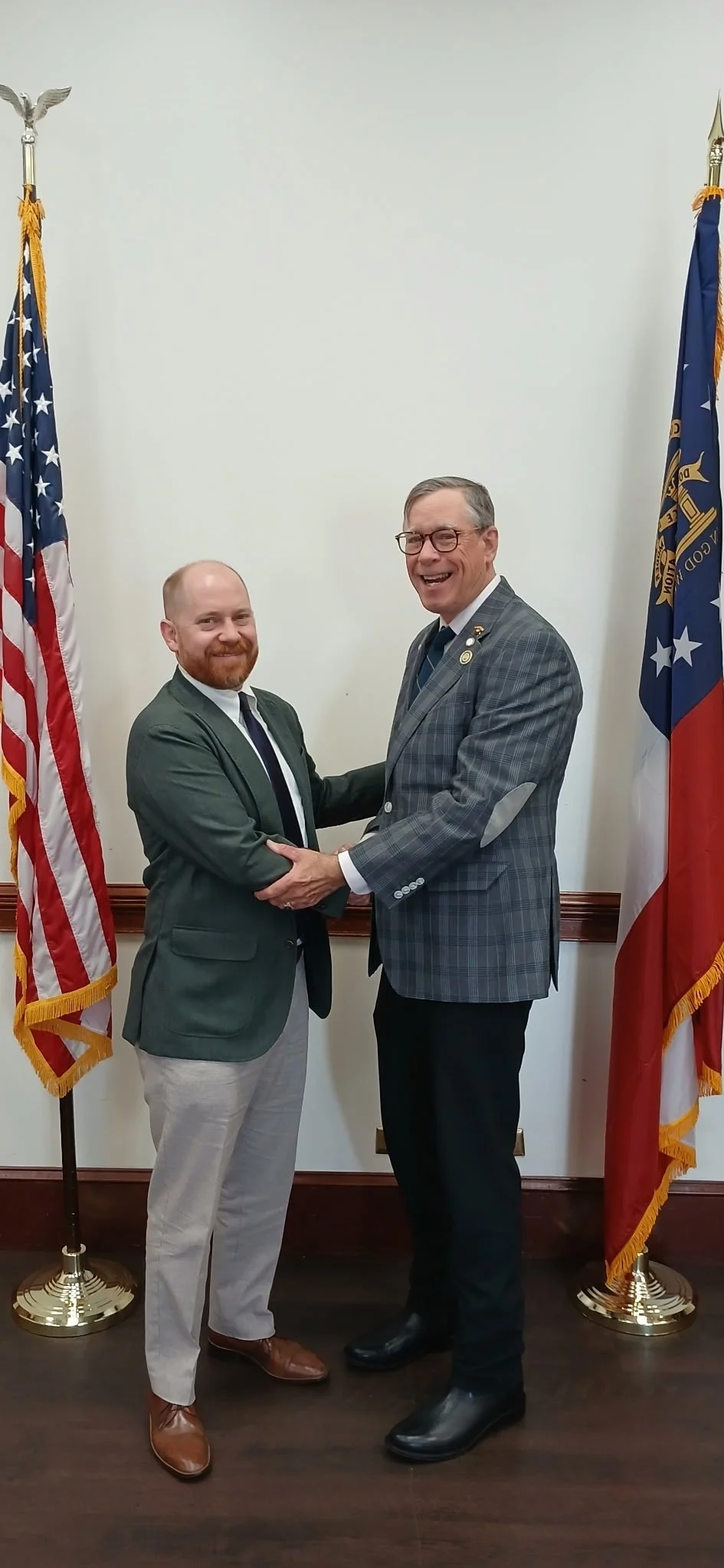 Jeff and Charlie Baily, Chair of the Democratic Party of Georgia. 