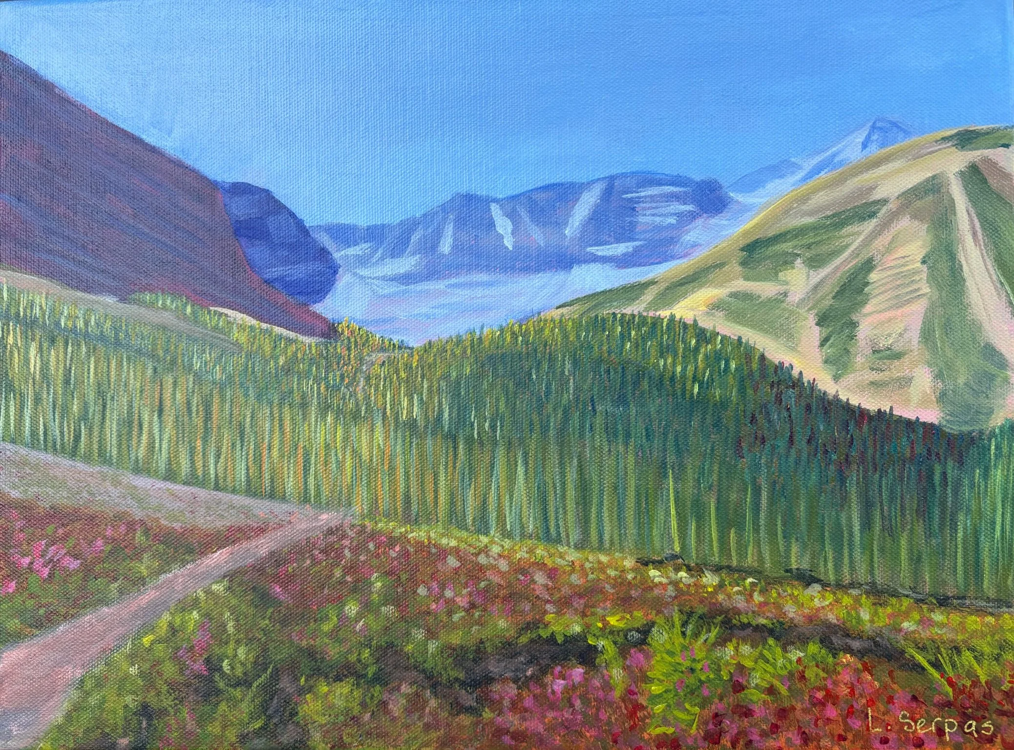 Little Highwood Pass  -Acrylic on canvas 16 x 20