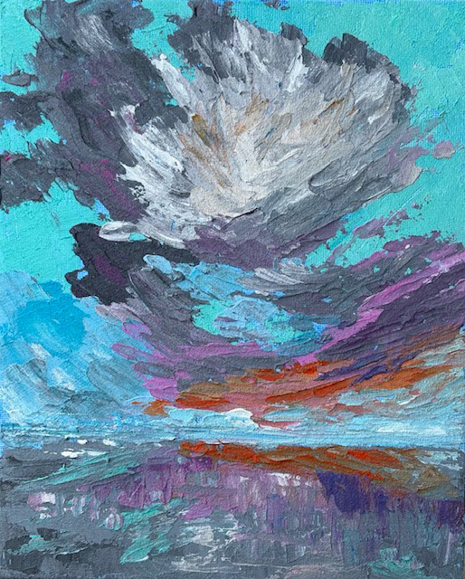 Funky Clouds		8" x 10"	Acrylic on canvas