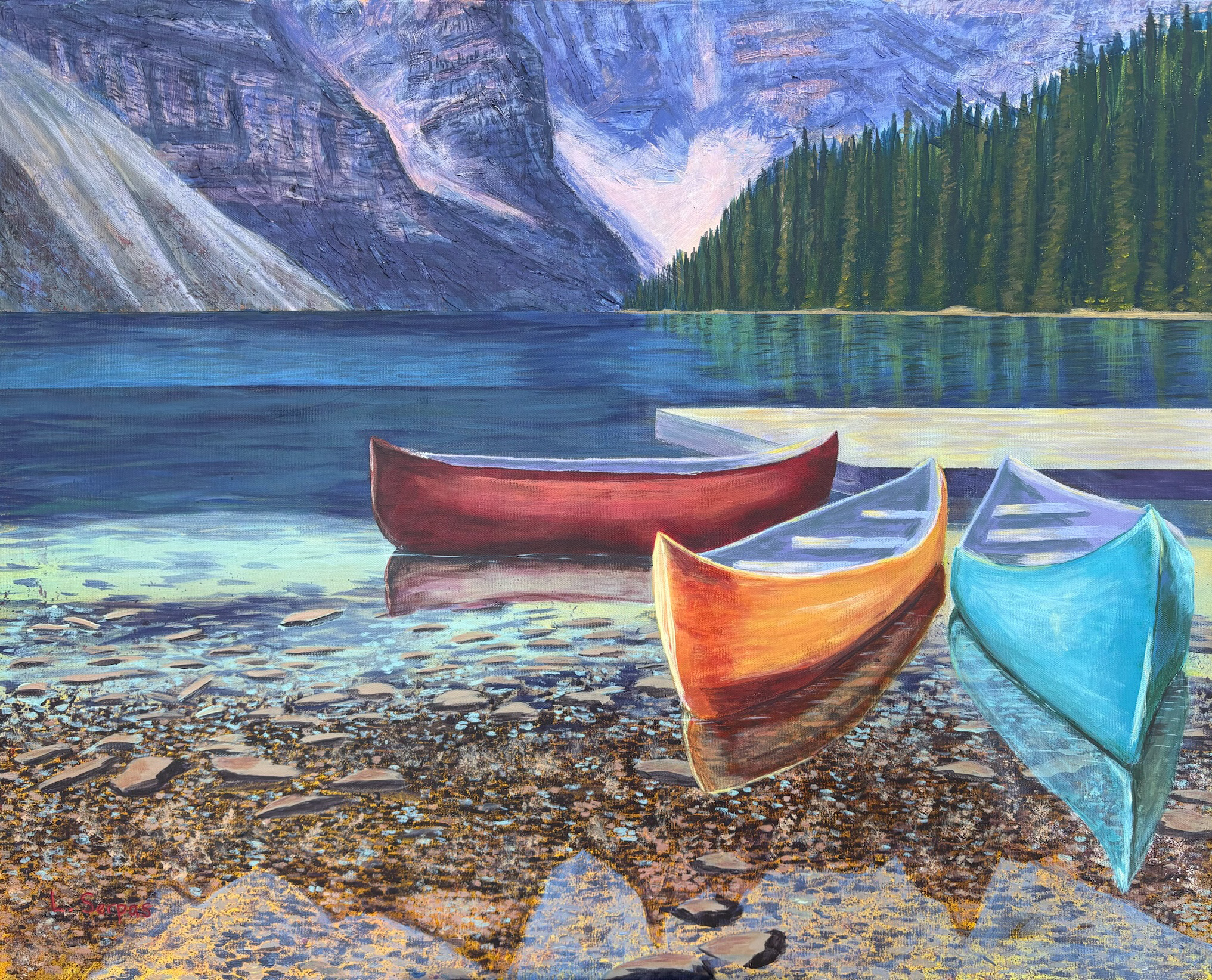 Canoes at Moraine Lake