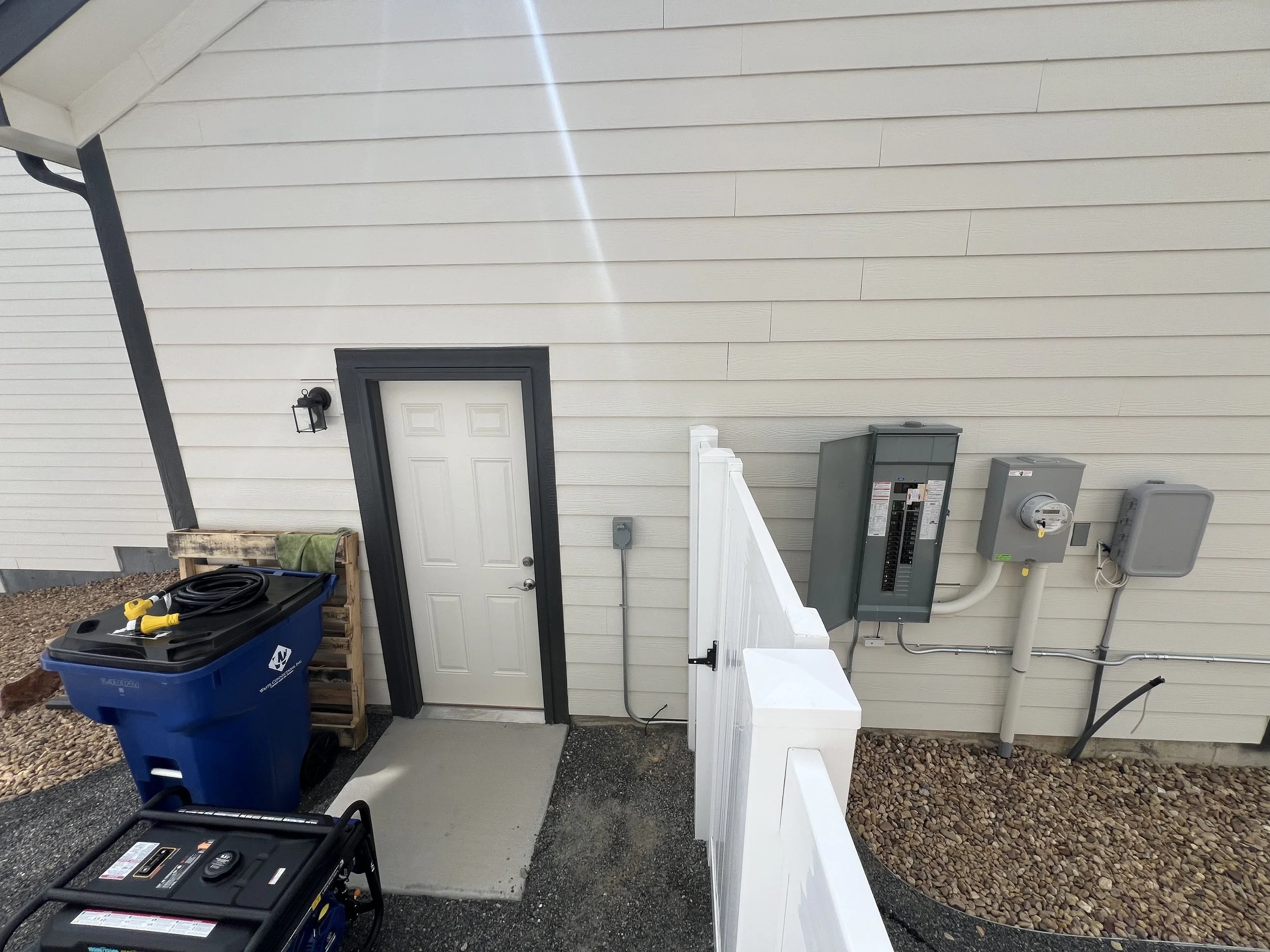 Portable backup generator connection for residential backup power in Johnstown, Colorado 