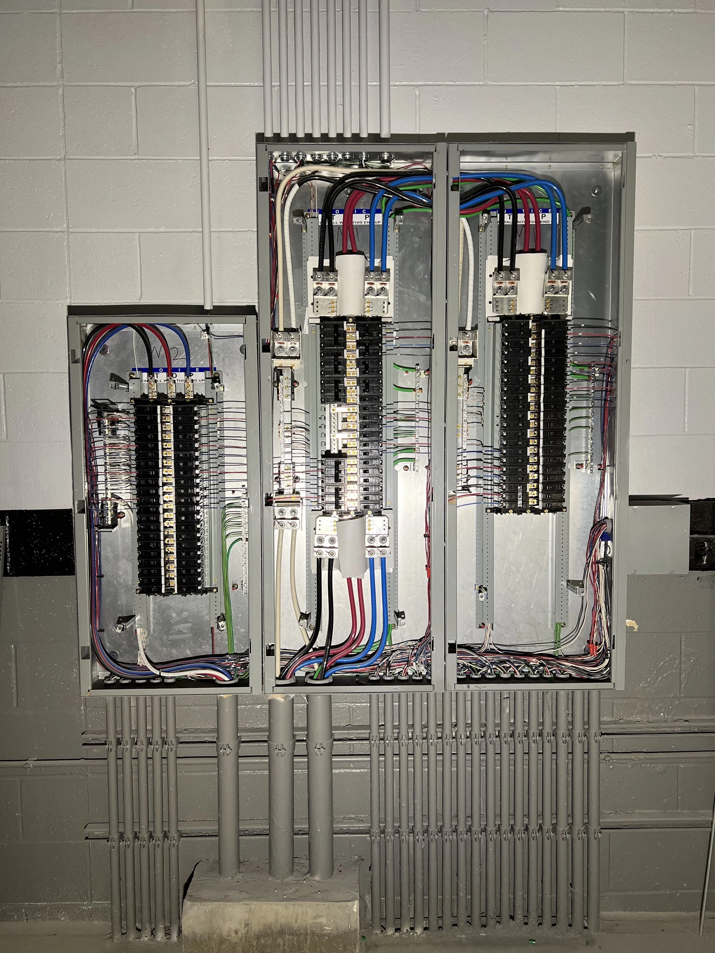 Commercial electrical sub panels.  Mechanic's shop Loveland, Colorado