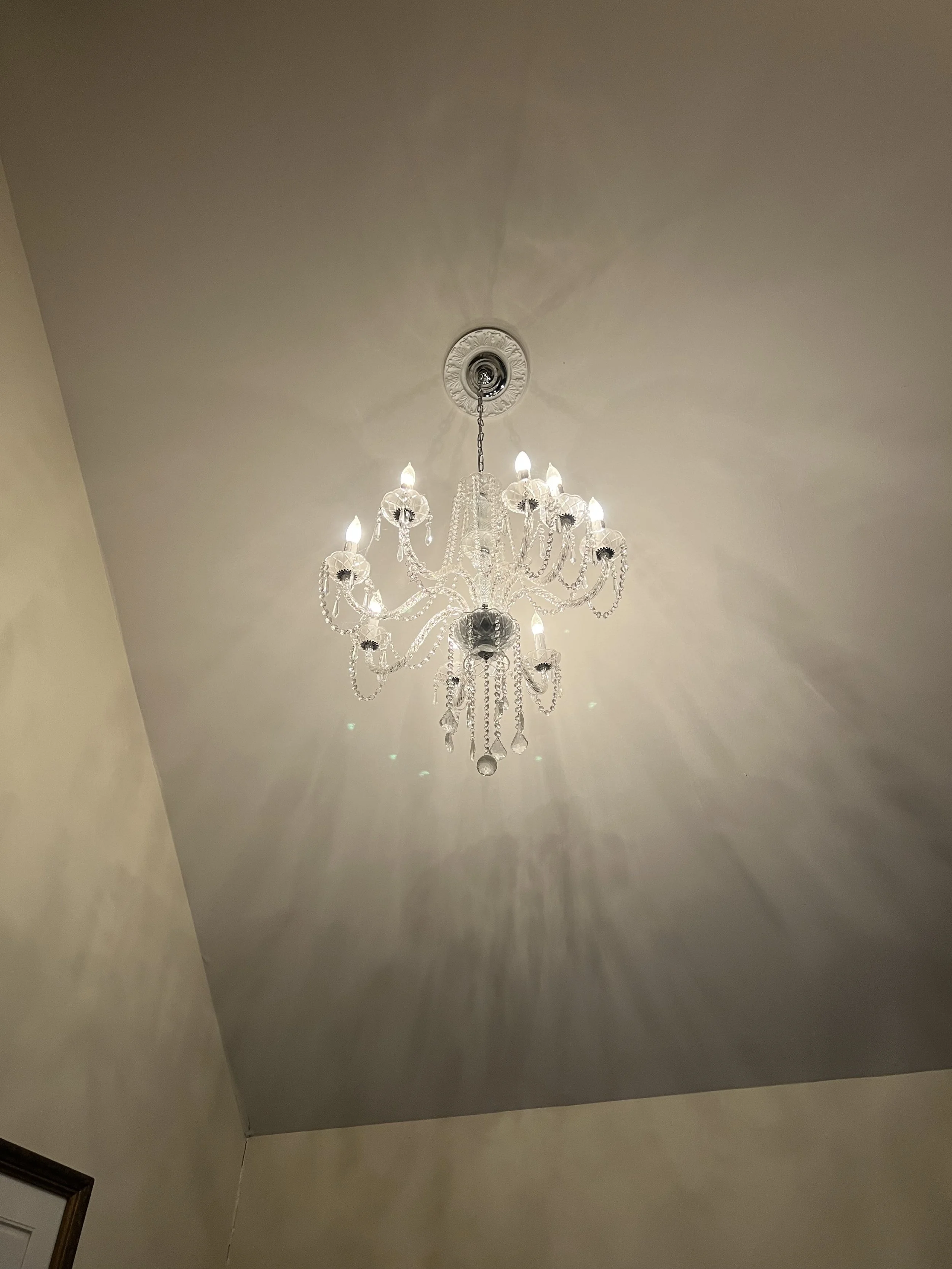 New chandelier installation in Fort Collins, Colorado 