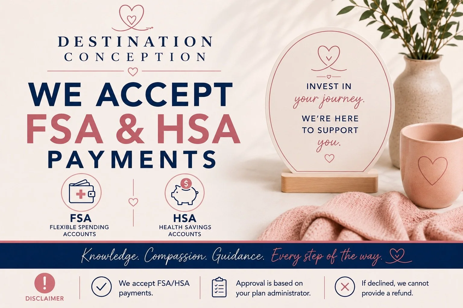 Destination Conception accepts FSA and HSA payments for fertility support services