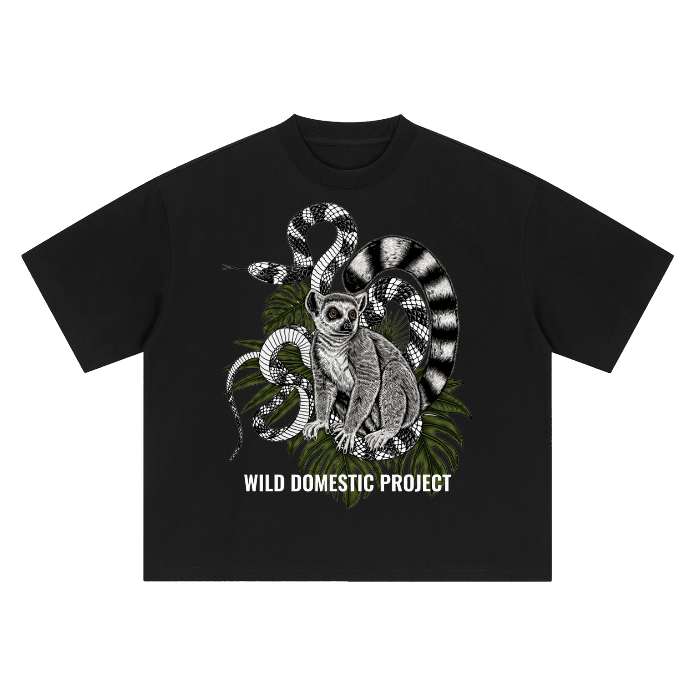 Lemur/Snake Boxy Oversized T-Shirt