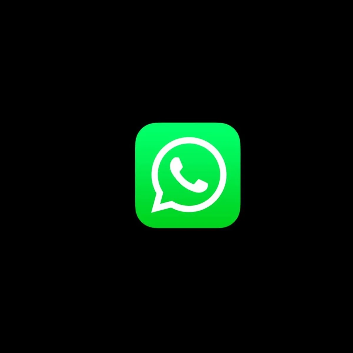 Icono de WhatsApp en fondo negro.