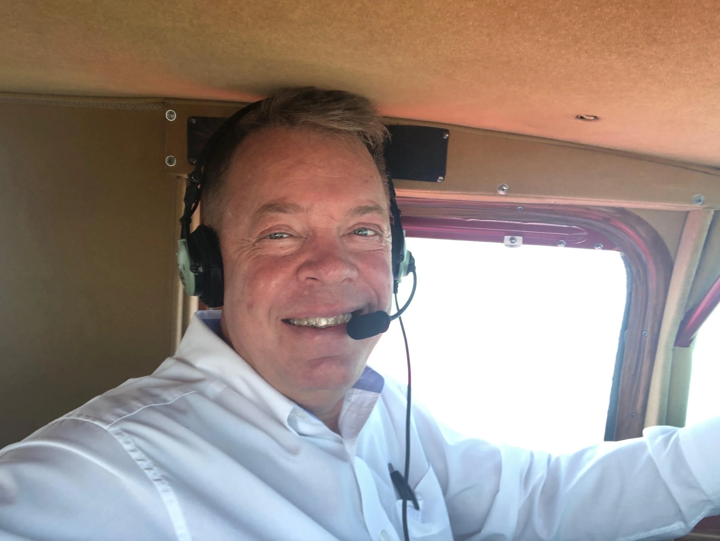 Brad Donner, Chief Historical Advisor of the Save The '220 Project, flies his own vintage aircraft somewhere over North Texas
