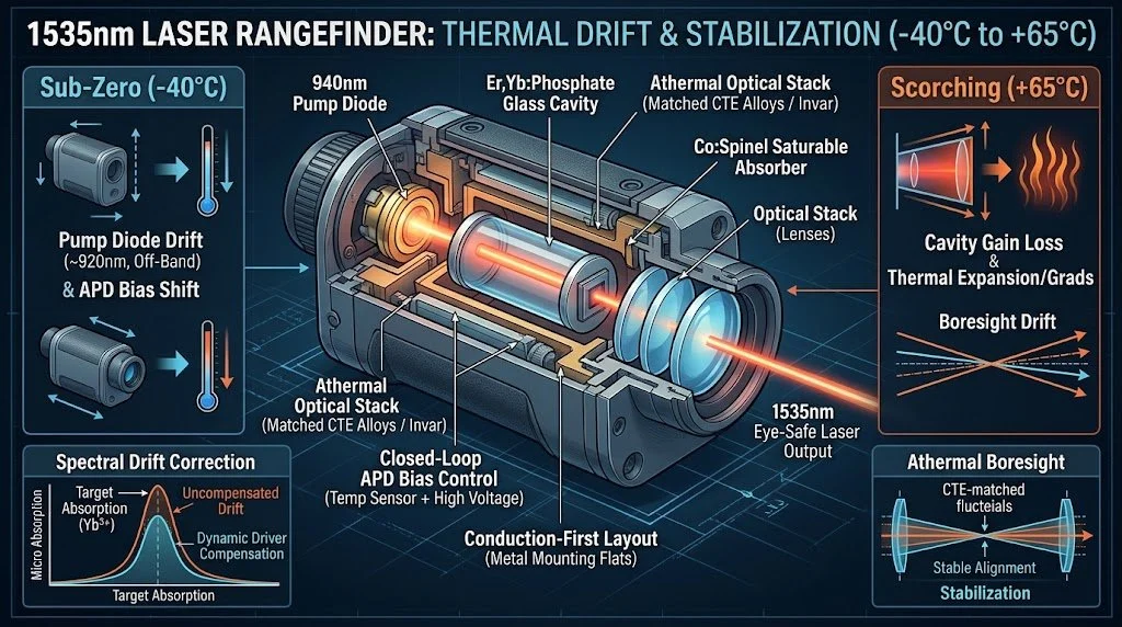 1535nm laser rangefinder optical cavity thermal drift diagram