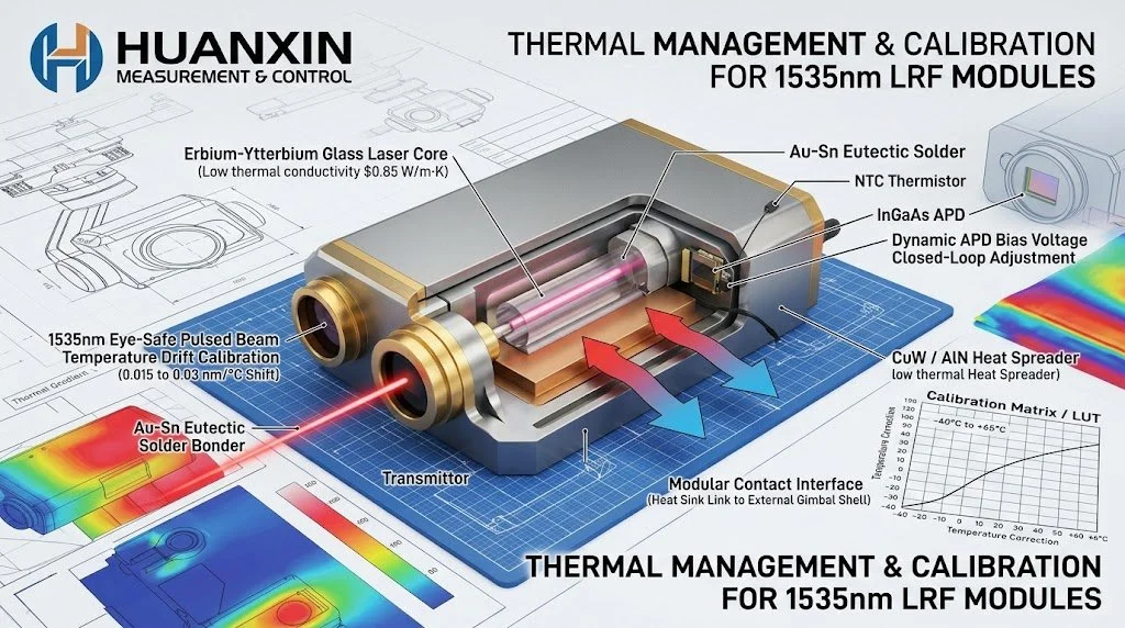 1535nm LRF thermal management and APD drift calibration diagram