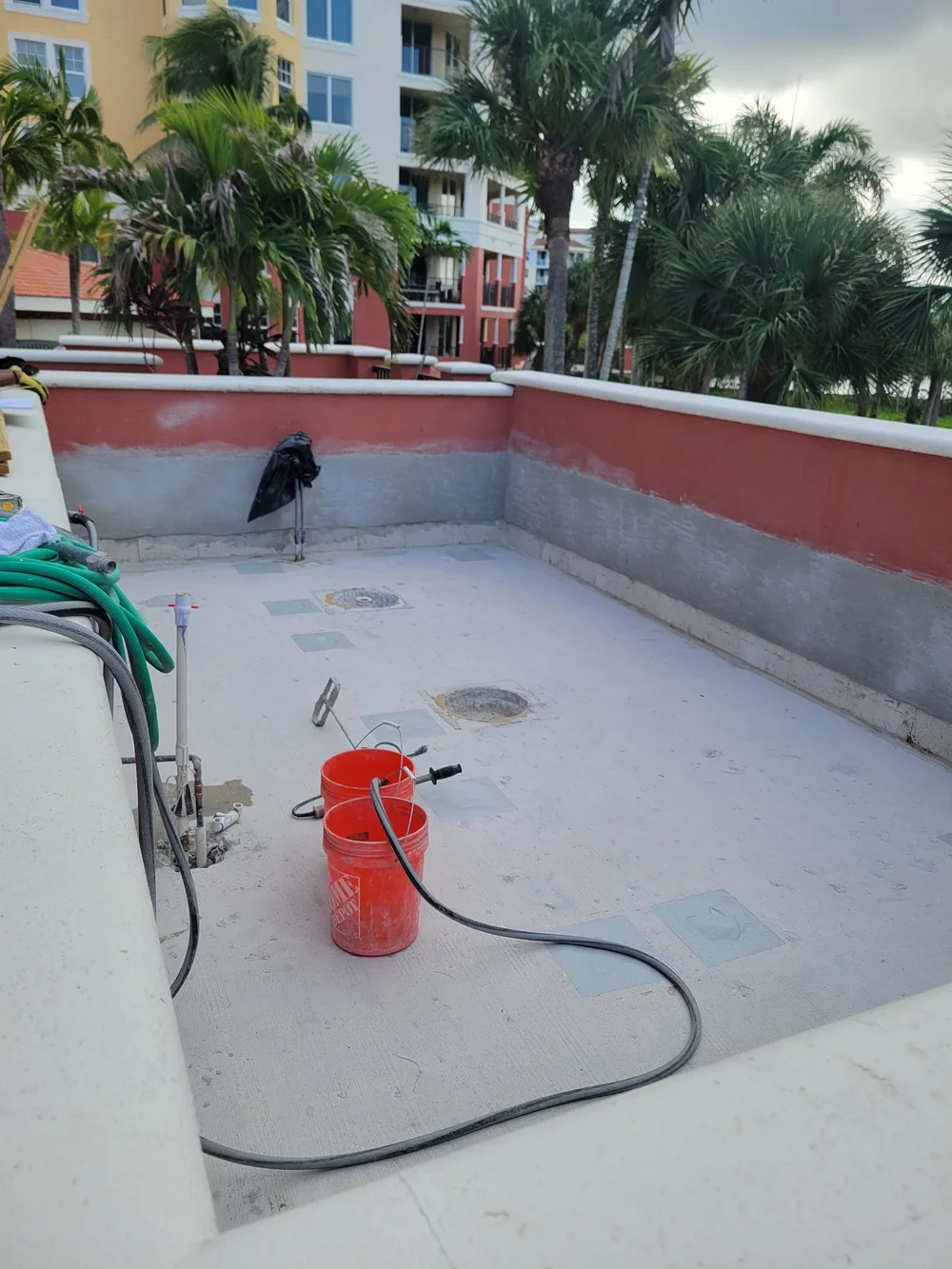 Waterproofing preparation area