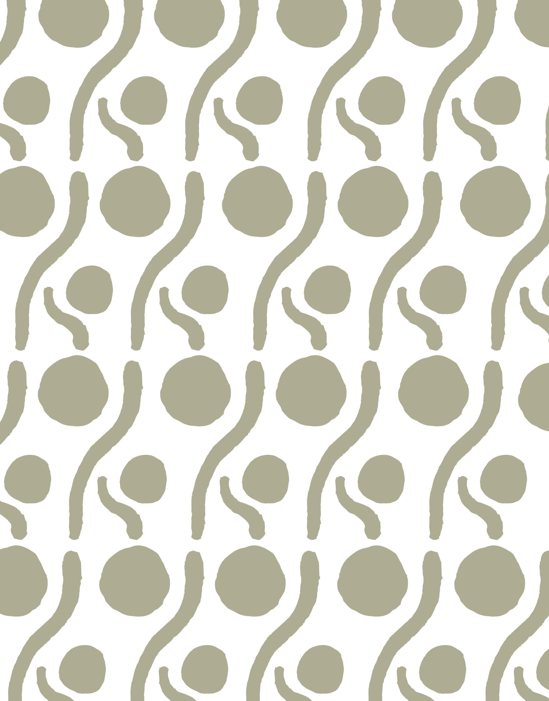 Abstract pattern with black background and beige irregular shapes resembling dots and wavy lines.