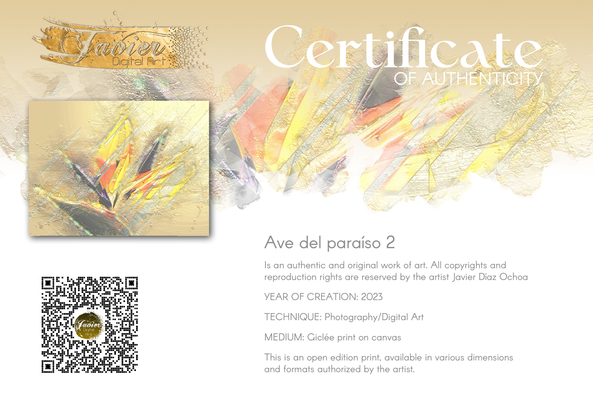 Minimalist digital art print showcasing sharp geometric shapes and textured brushstrokes in bright gold, yellow, and beige tones, framed and ready to hang. Certificate of Authenticity
