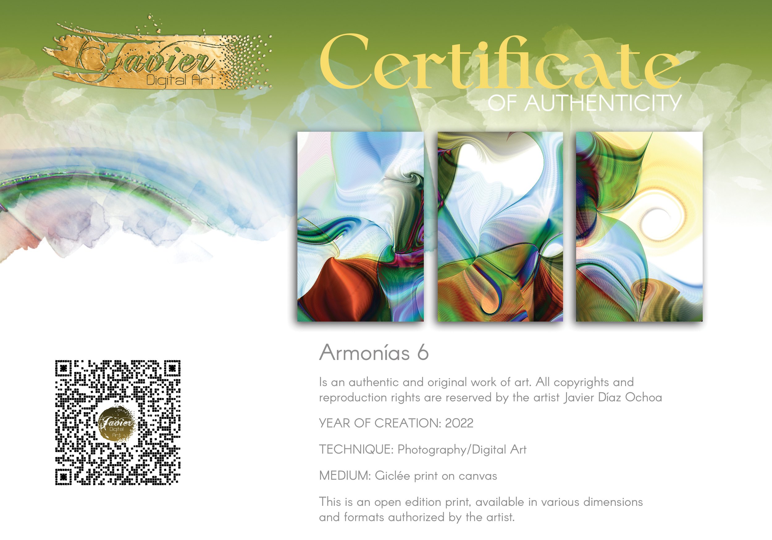 Abstract triptych with spiral patterns, and a color palette of forest green, sky blue, and warm earth tones over a white background, framed and ready to hang. Certificate of Authenticity