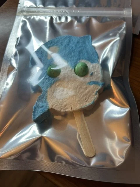 Freeze dried Sonic hedgehog ice cream