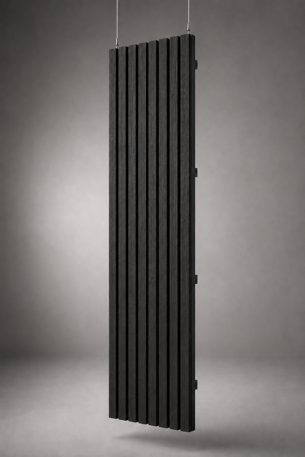 Charcoal Black | Wood-Aluminum Slat Panel