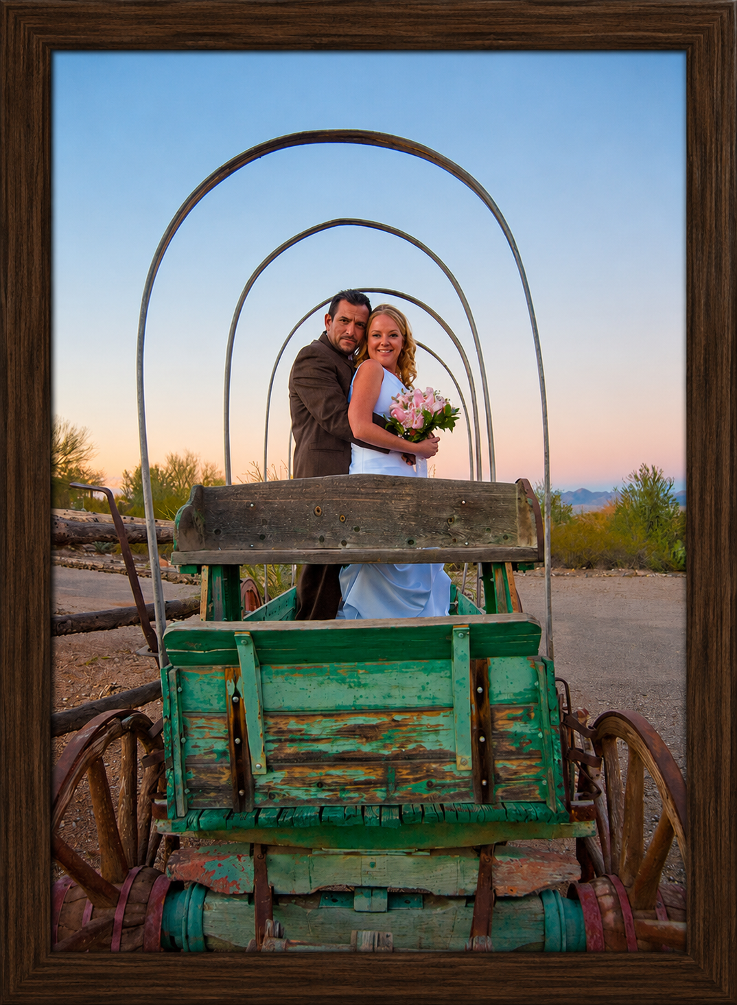 Sunset Wedding Wagon Portrait.png
