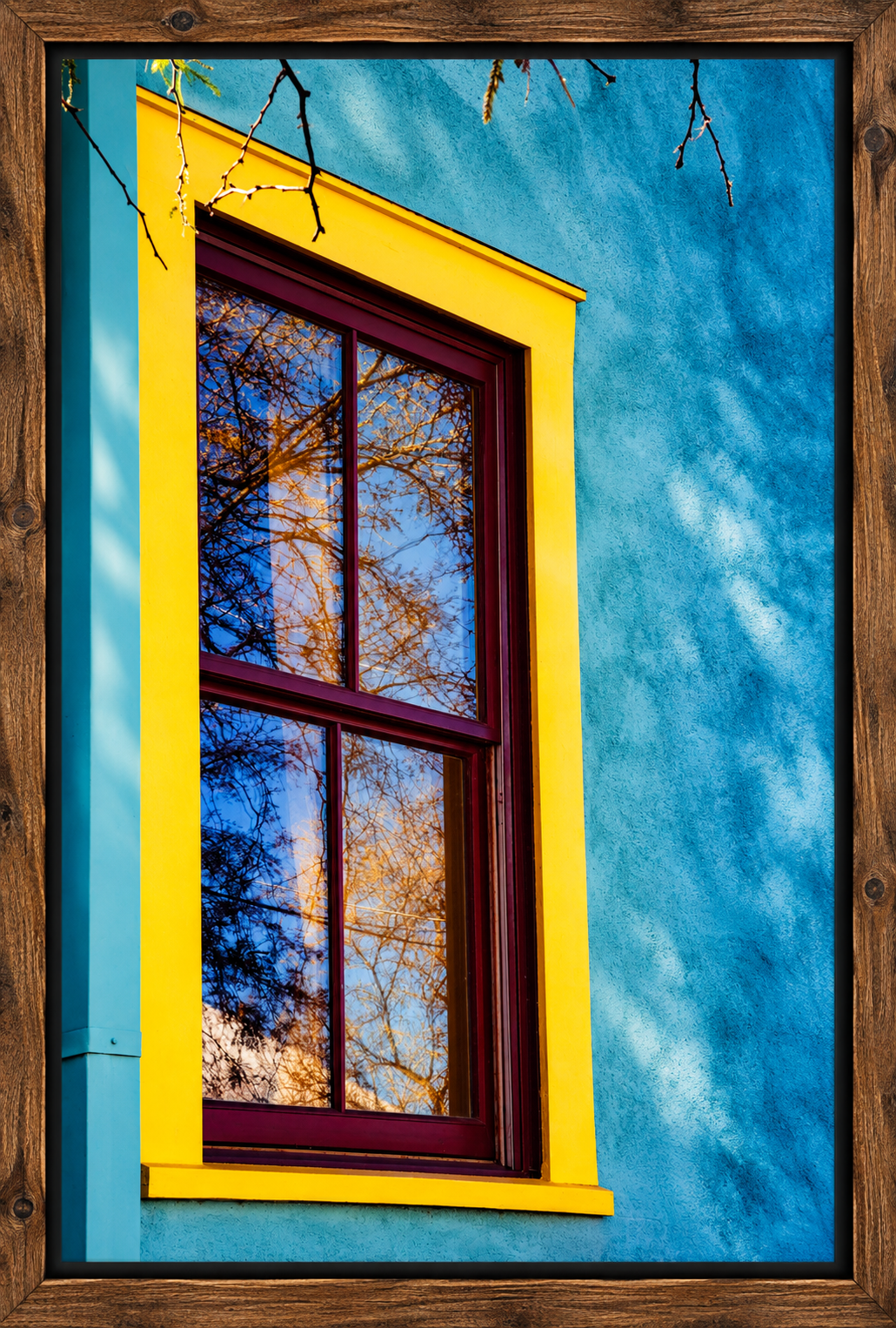 Vibrant Teal Wall Window Reflection.png