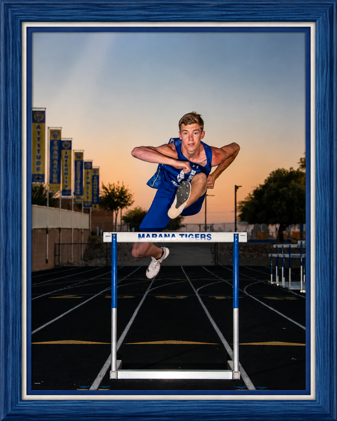 Framed Marana Tigers Hurdler at Sunset.png