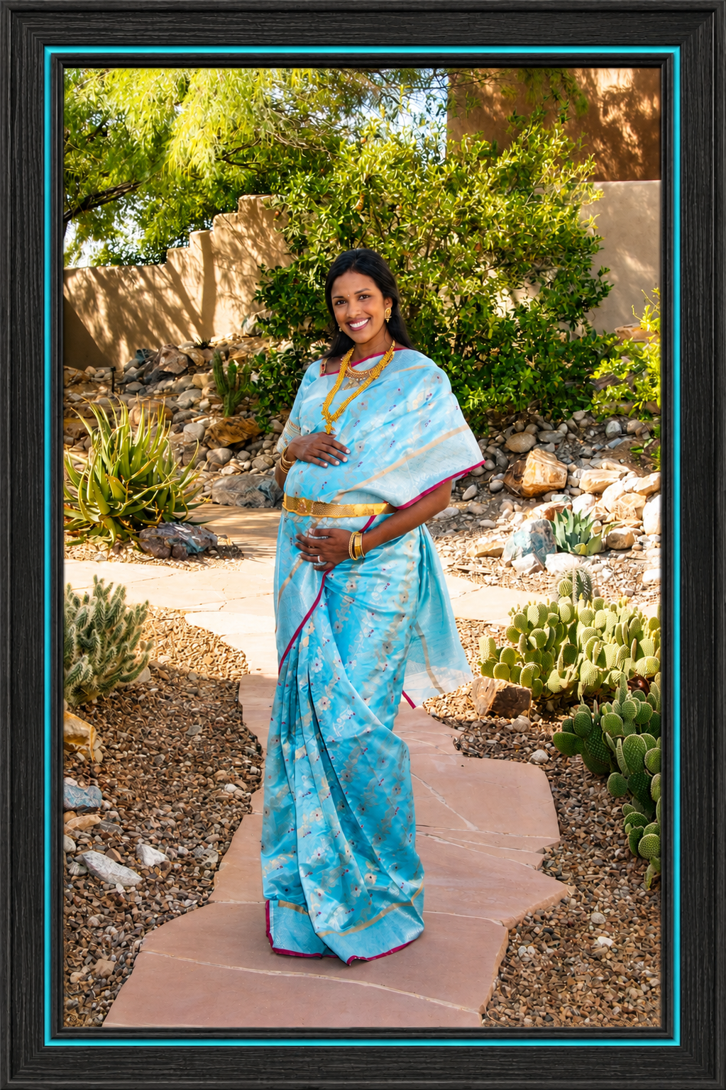 Framed Maternity Portrait in a Desert Garden.png