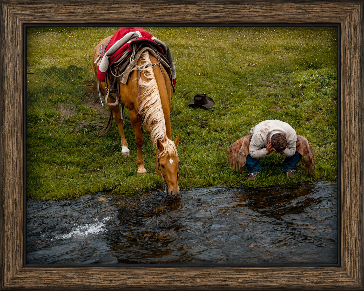 Rustic Riverside Cowboy and Horse.png