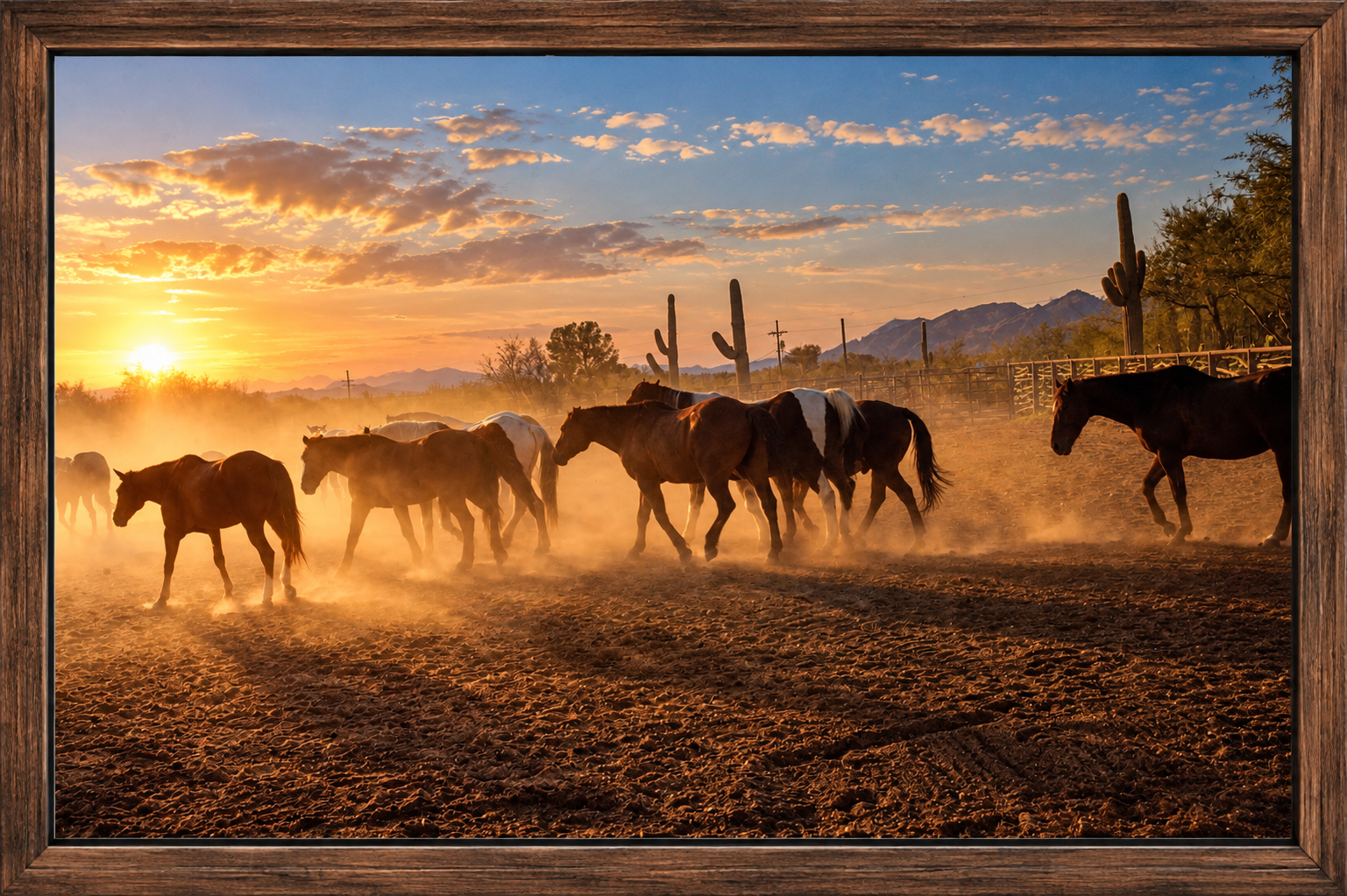 Golden Hour Desert Horse Herd.png