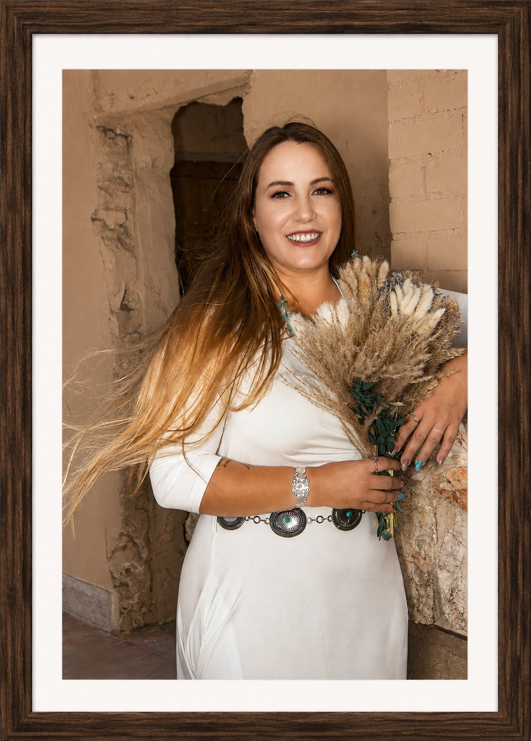 Rustic Framed Portrait with Dried Bouquet.png