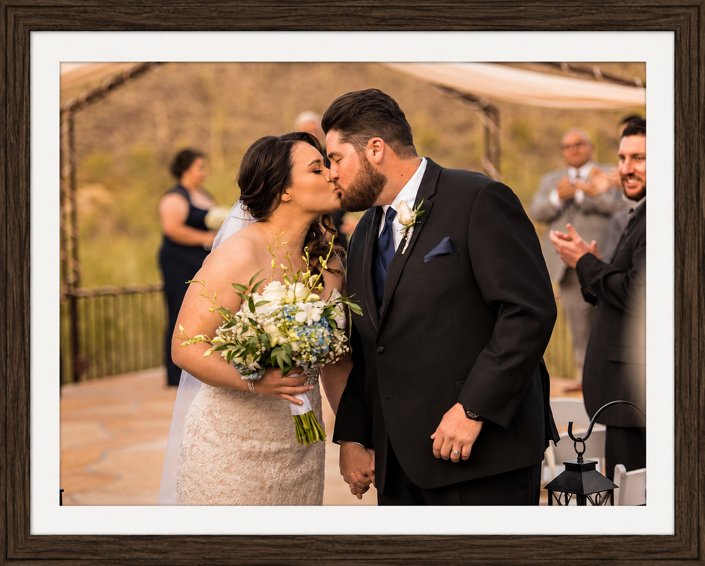Framed Golden Hour Wedding Kiss.png