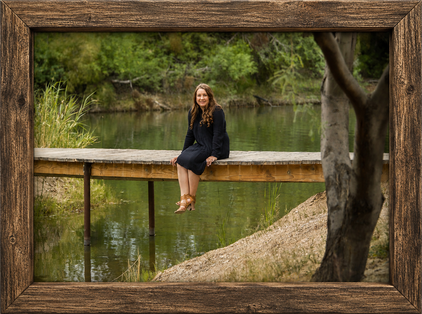 Framed Lakeside Portrait on a Rustic Dock.png