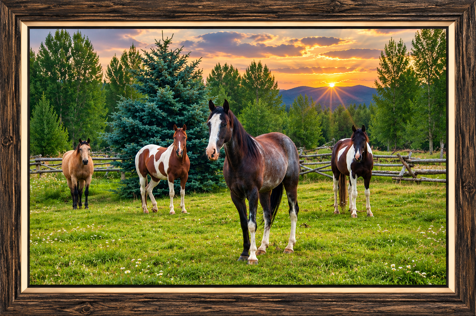 Framed Sunset Pasture with Horses.png