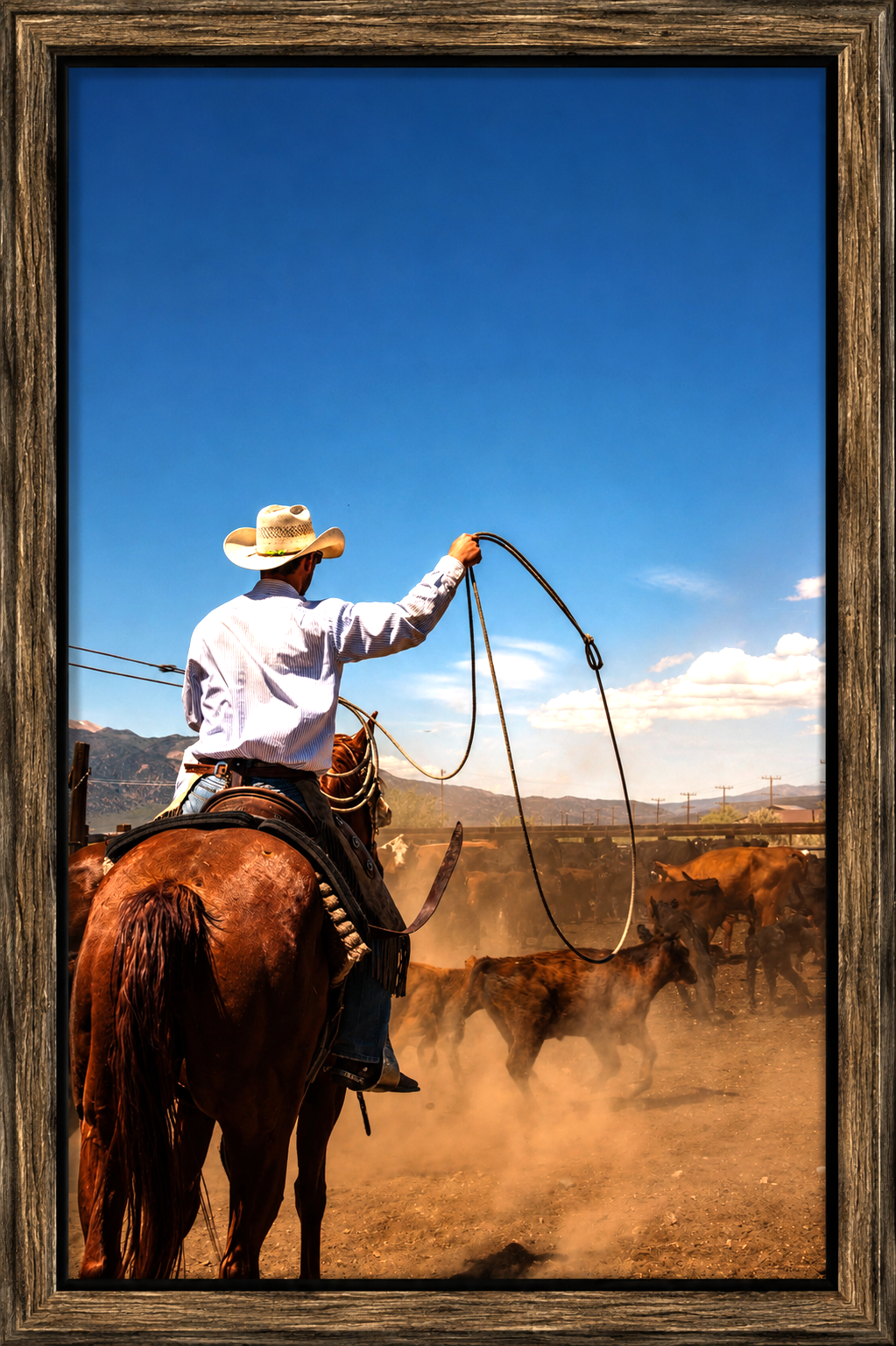 Framed Cowboy Rounding Up Cattle.png