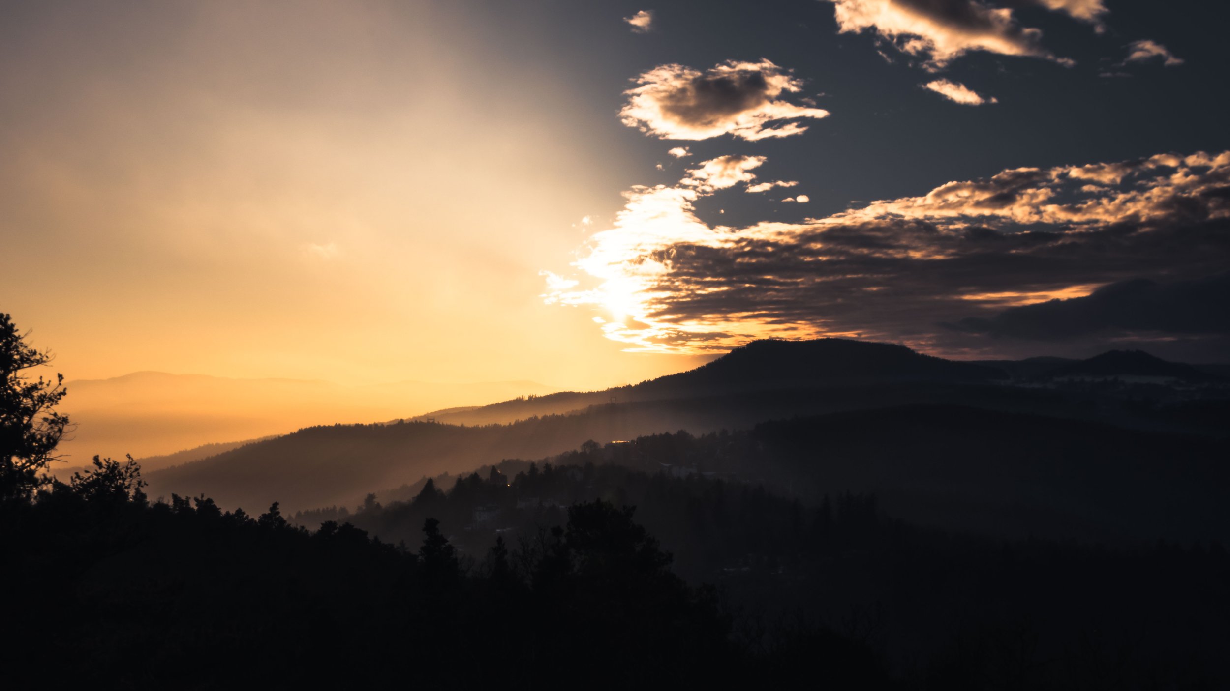 Sunset from Le Galtz, Alsace, France