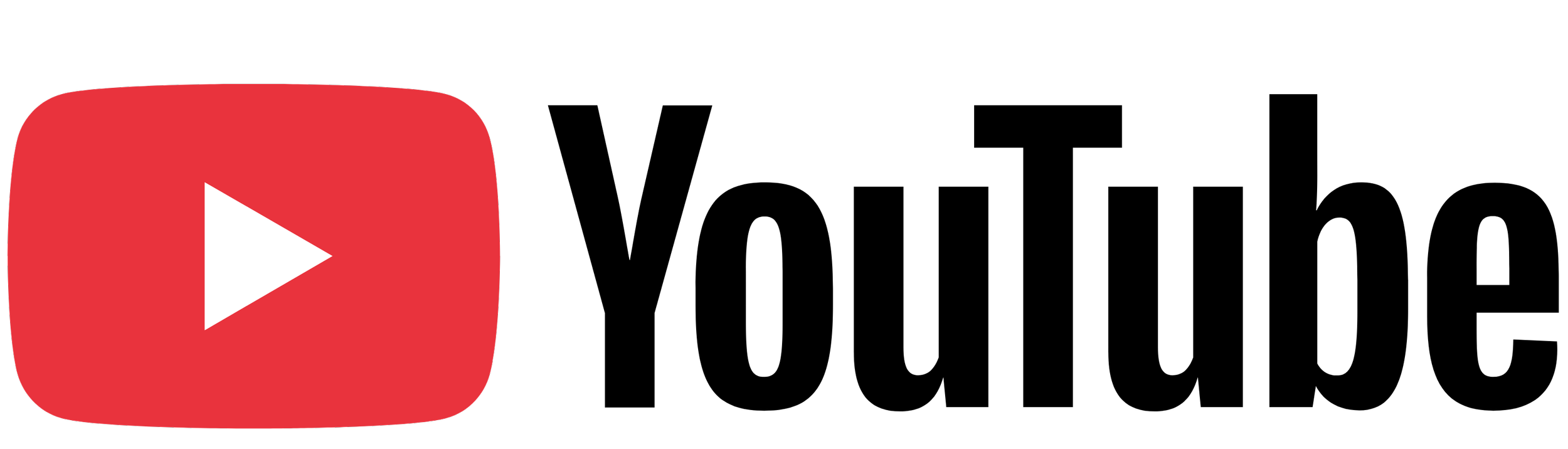 YouTube logo with a red play button icon