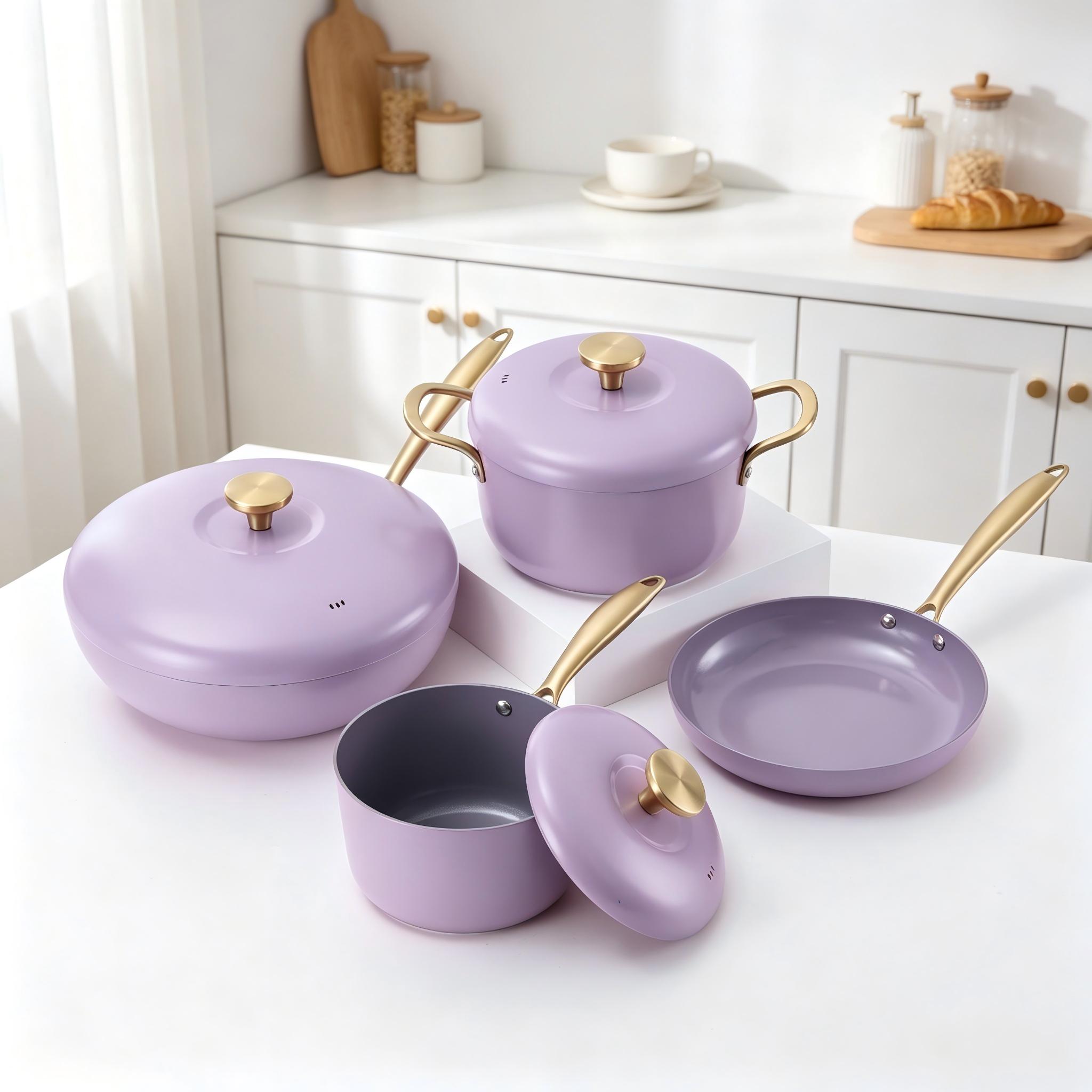 7-Piece Ceramic Non-Stick Aluminum Cookware Set