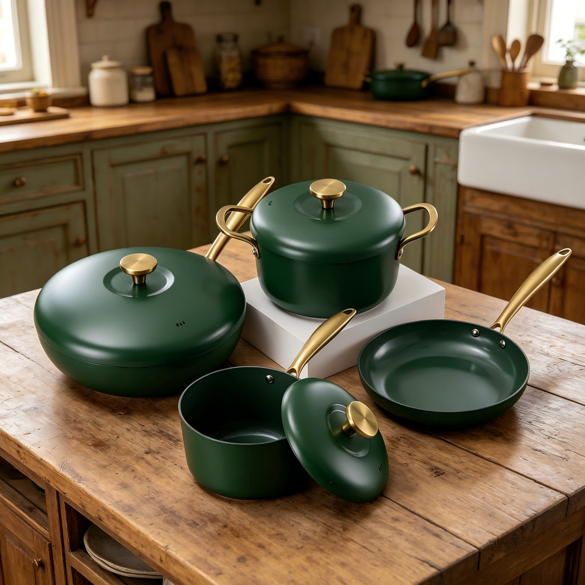 7-Piece Ceramic Non-Stick Aluminum Cookware Se