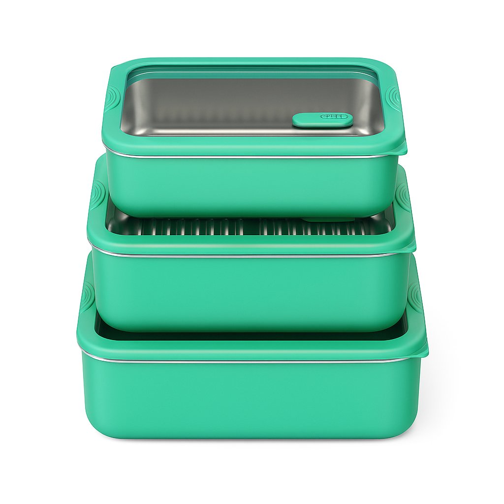 high-grade, food-safe 304 stainless steel, this premium bento