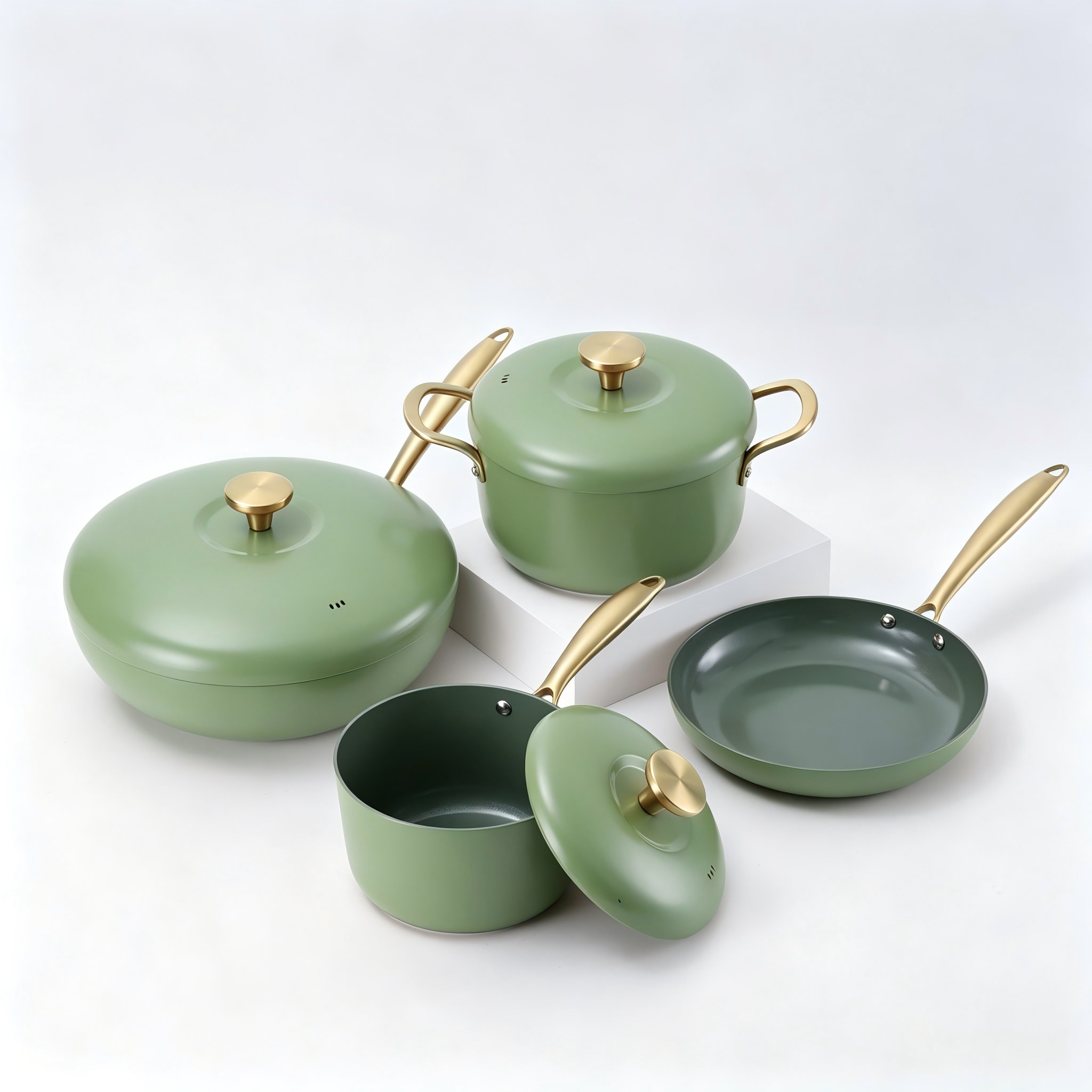 7-Piece Ceramic Non-Stick Aluminum Cookware Set