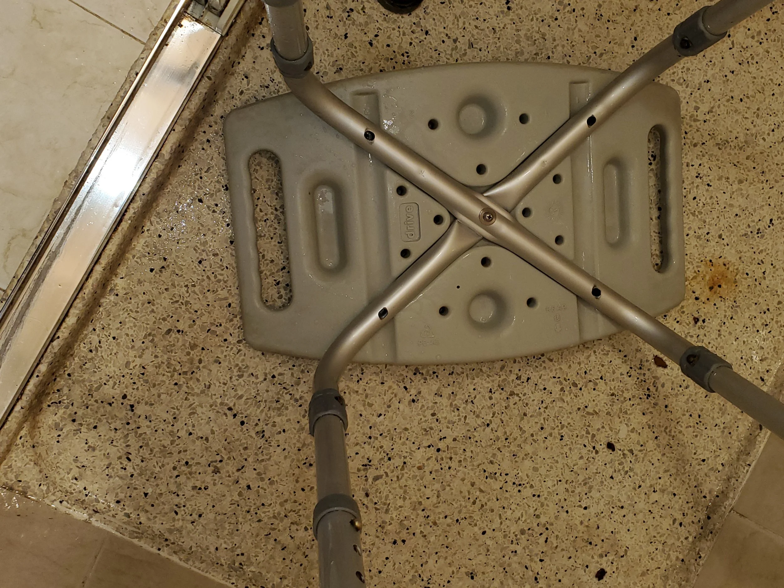 Shower chair after mildew removed - AFTER DEEP CLEANING