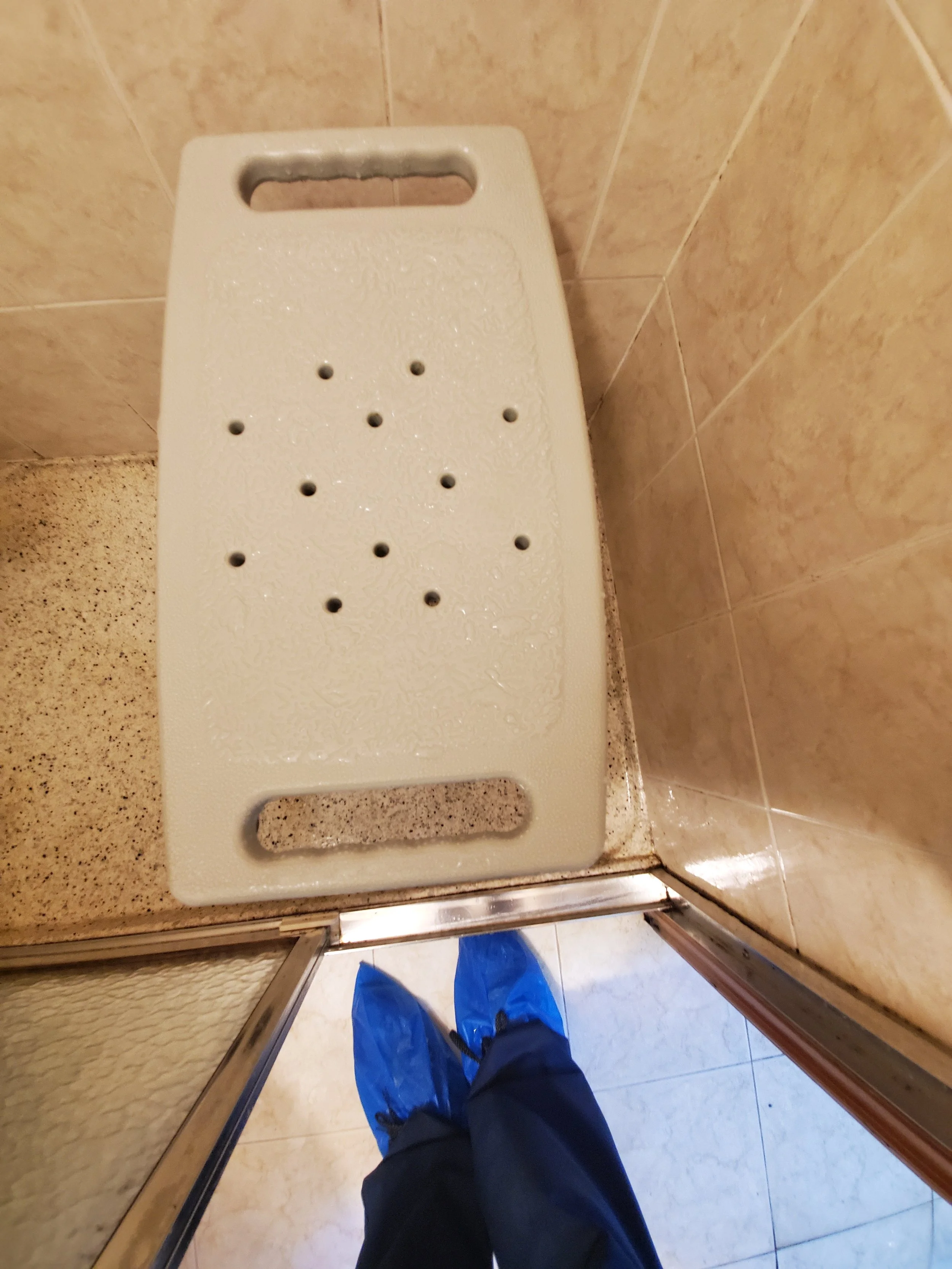 Shower chair after mildew removed - AFTER DEEP CLEANING