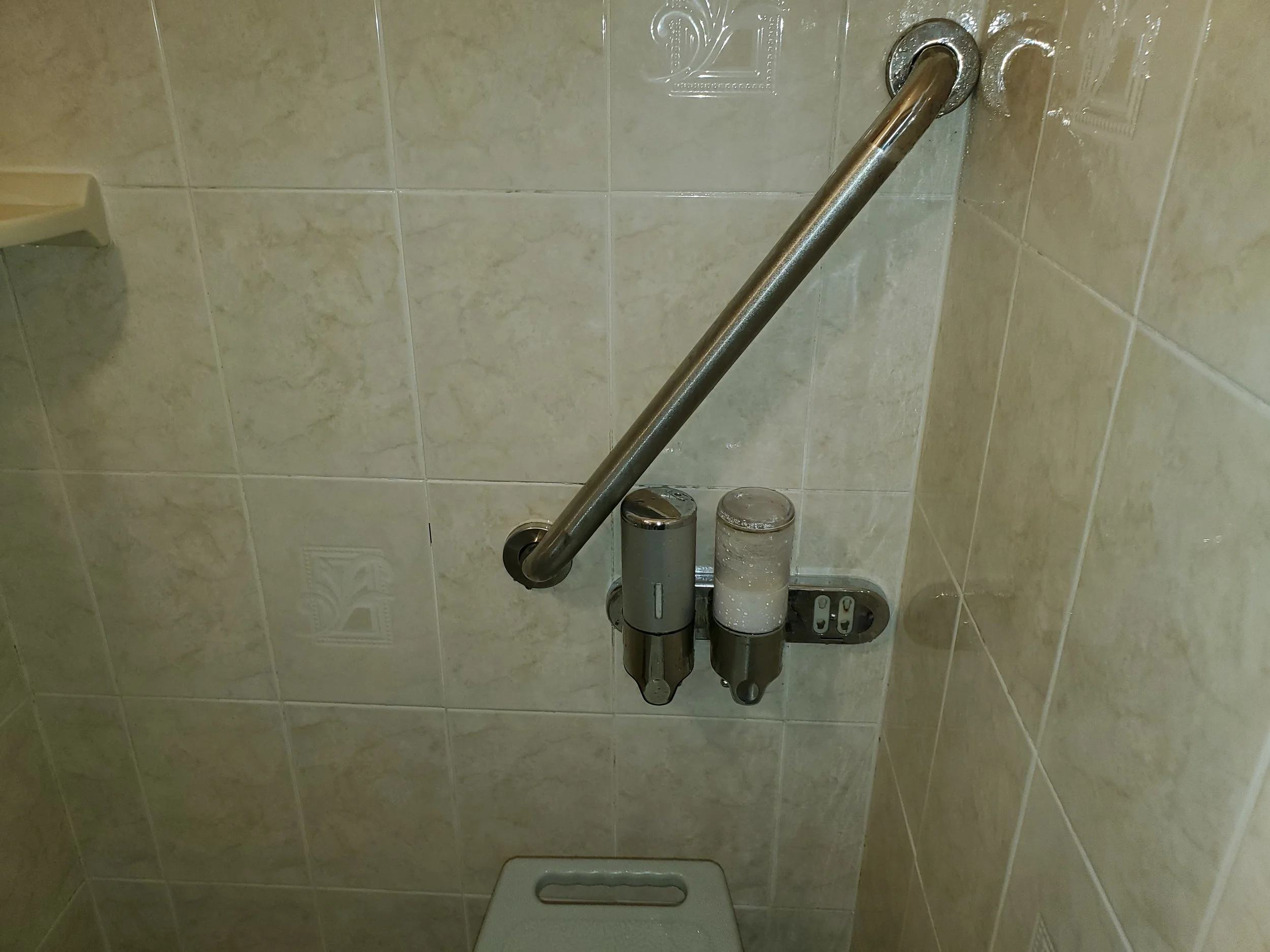 Shower after mildew removed from wall - AFTER DEEP CLEANING