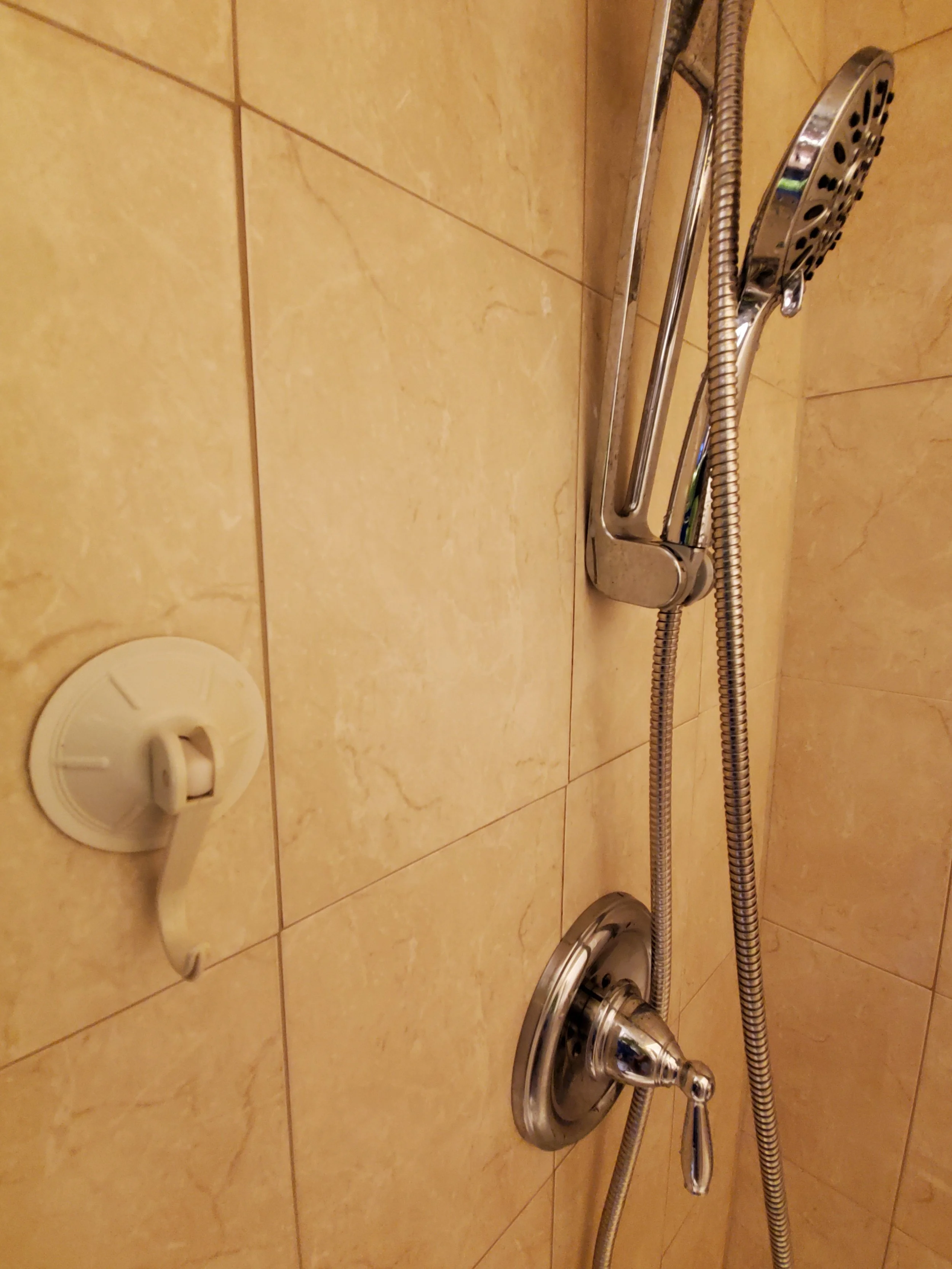 Shower wall after mildew removed - AFTER CLEANING