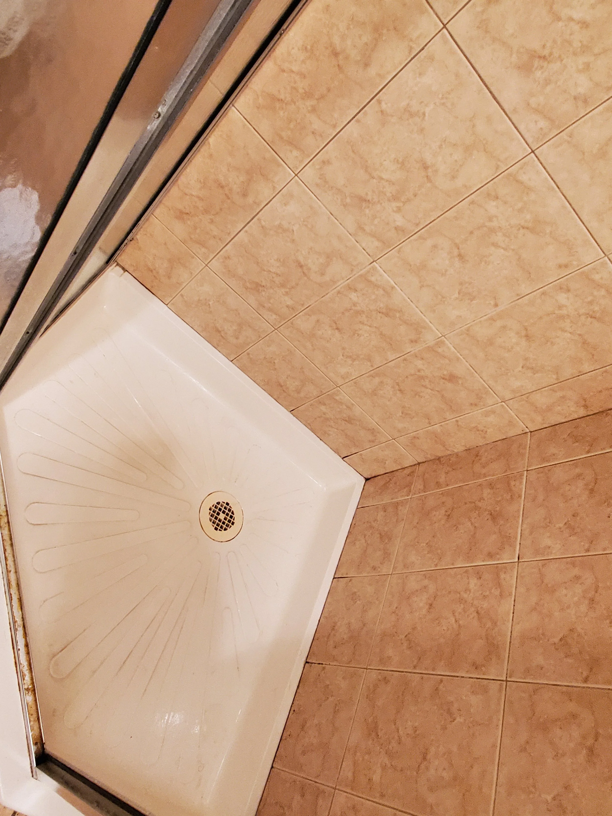 Shower after debris and mildew cleaned - AFTER DEEP CLEANING
