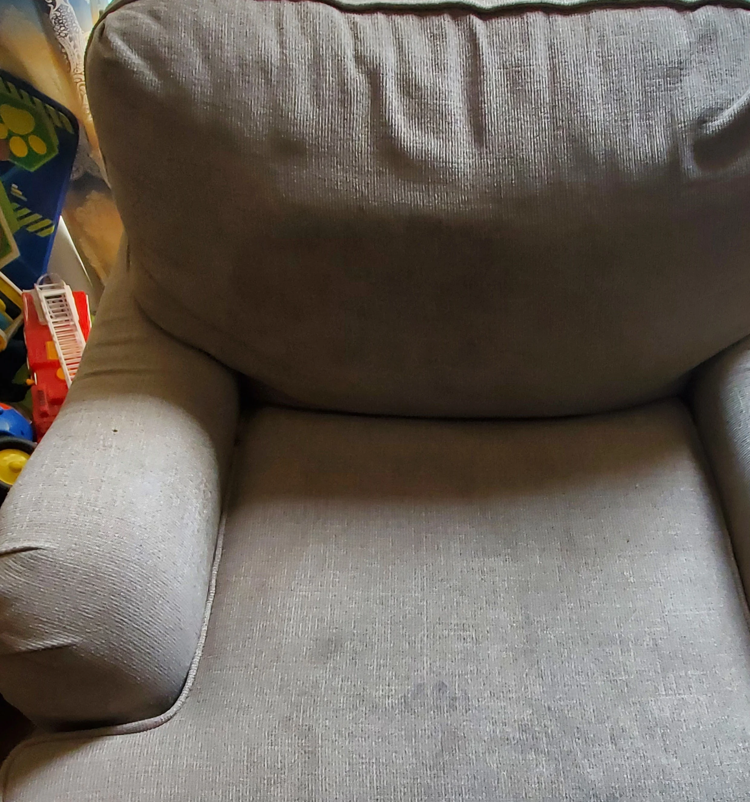 Chair with stains - BEFORE UPHOLSTERY CLEANING