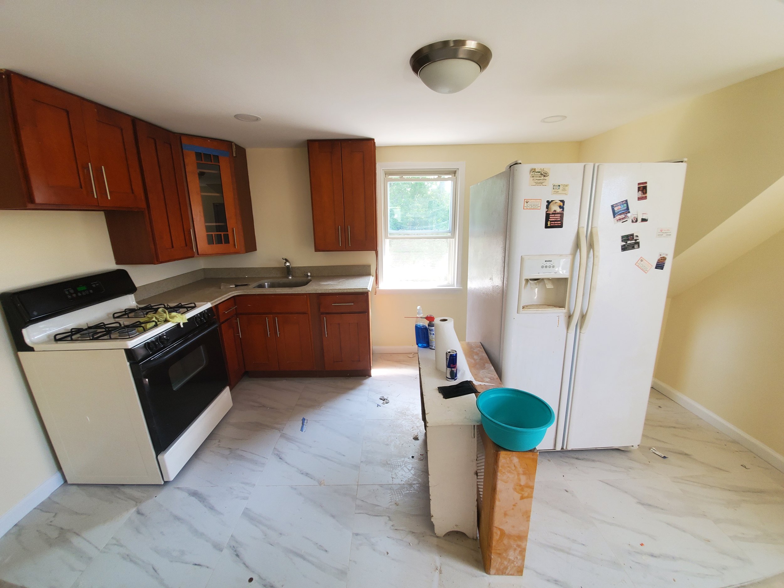 KITCHEN AFTER CONSTRUCTION - BEFORE CLEAN-UP