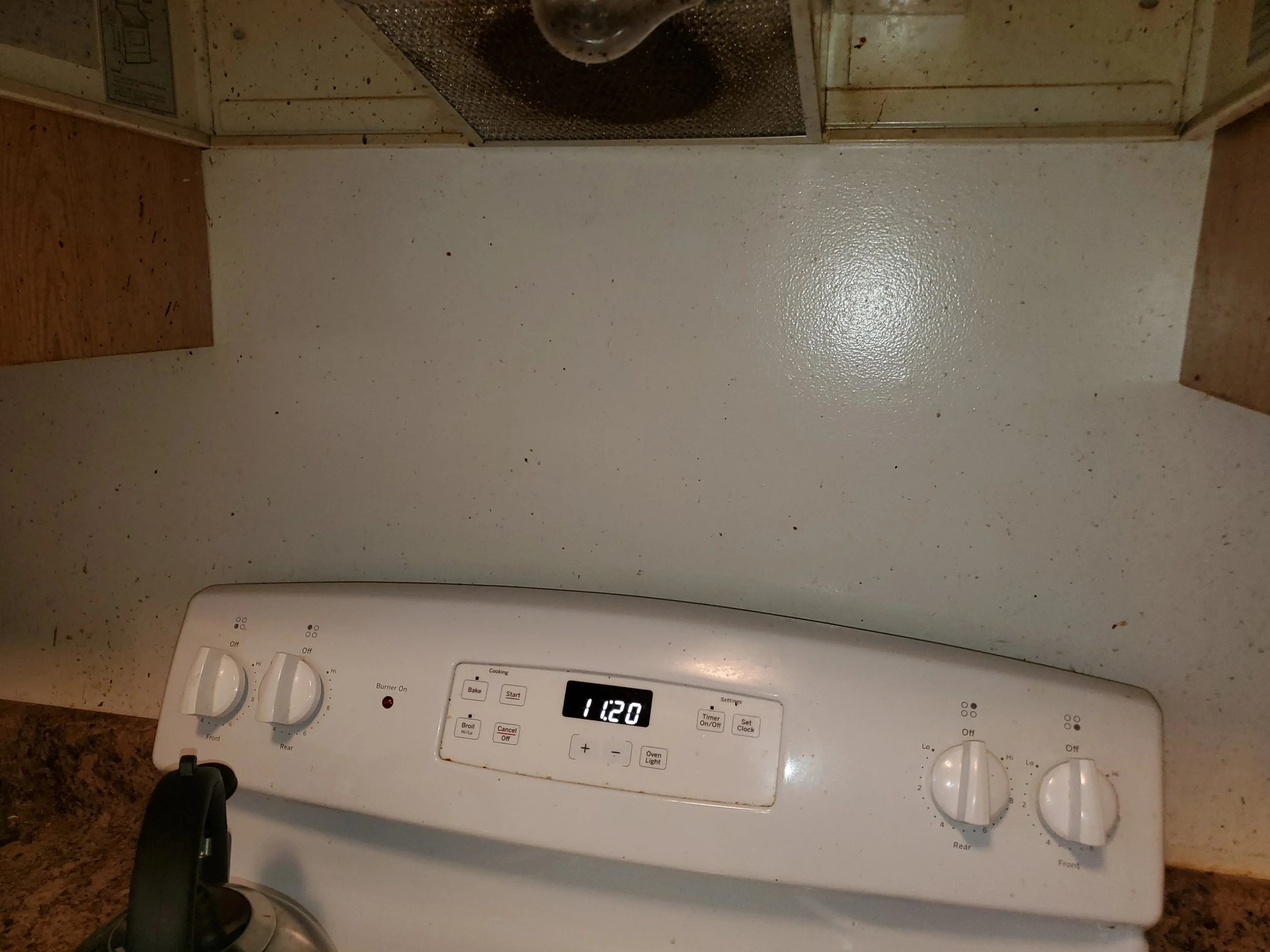 GREASY WALL & UNDERHOOD - BEFORE CLEAN-UP
