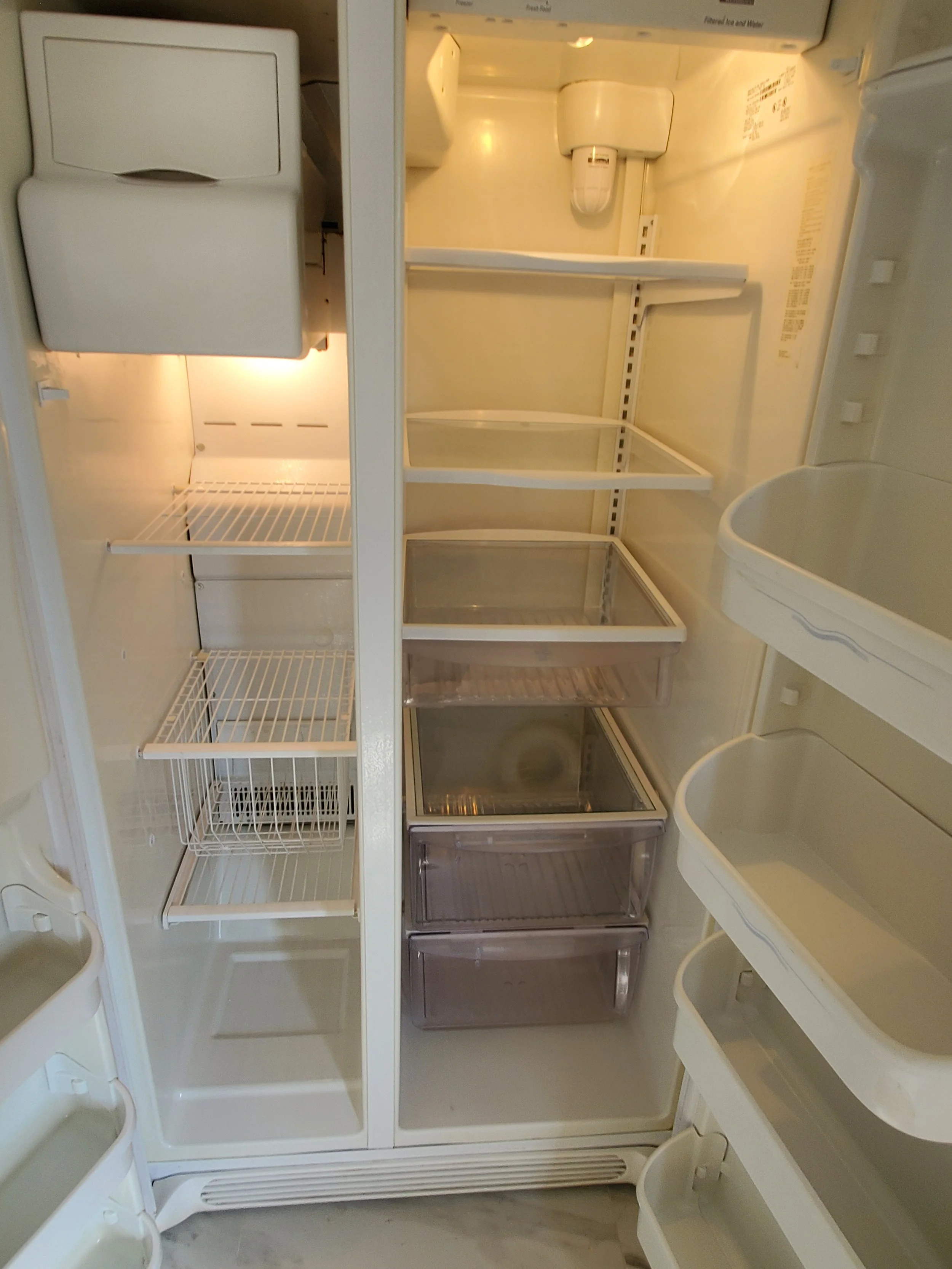 ENTIRE REFRIGERATOR INTERIOR - AFTER CLEAN-UP
