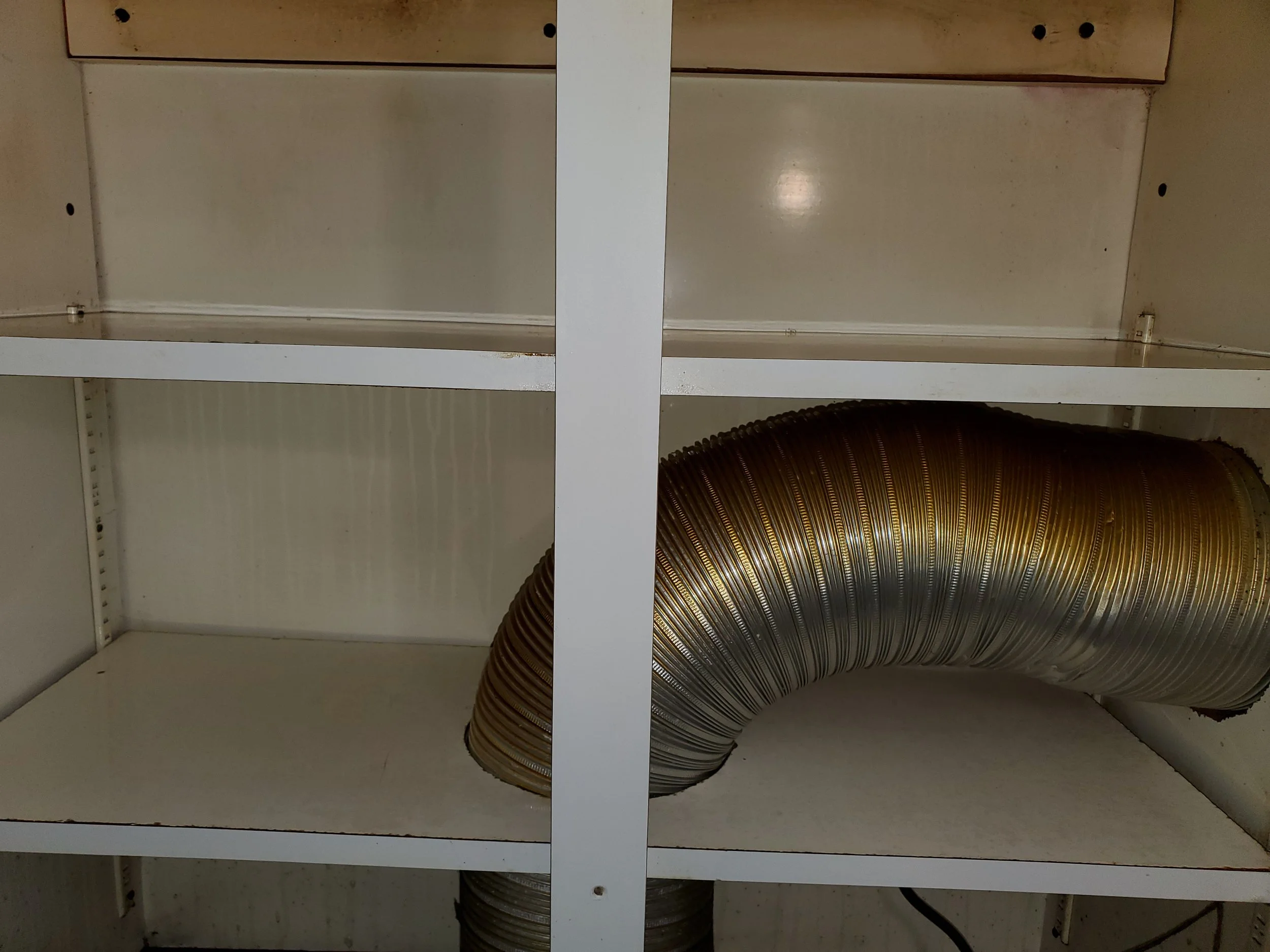 Grease covered shelf - AFTER CLEAN-UP
