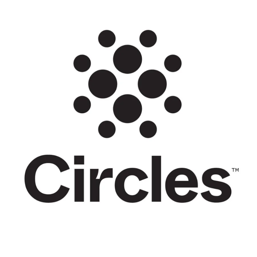 Logo featuring multiple black circles above the word 'Circles' in bold black font.